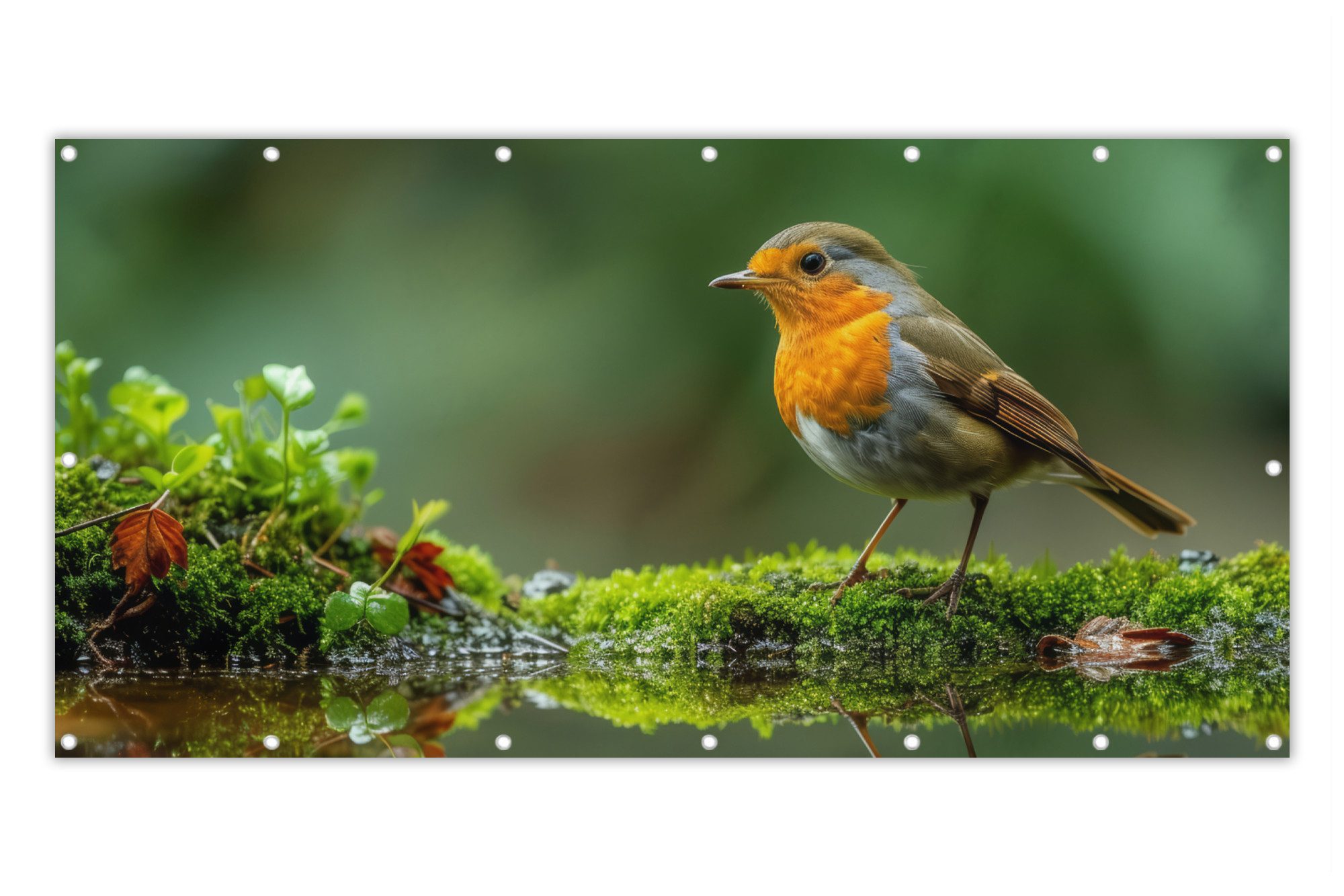 MuchoWow Balkonsichtschutz Rotkehlchen - Vögel - Natur - Grün - Vogel (1-St) Balkon Sichtschutz 90x200, Windschutz für Zaun PVC, 200x90 cm