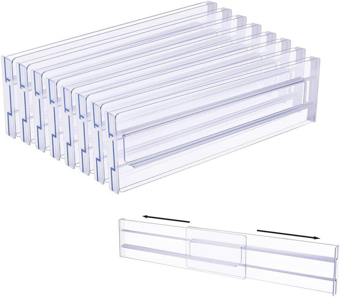 Coonoor Schubladeneinsatz Längenverstellbares Schubladenfach-Organisationssystem (8 St), Schublade Lagerung