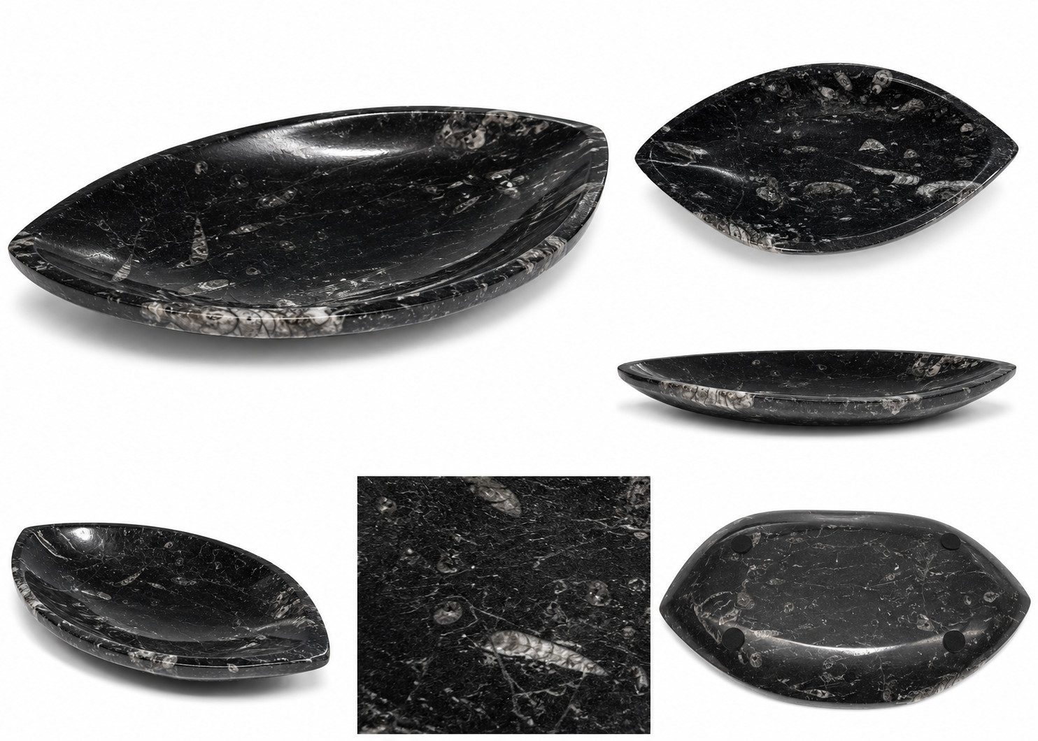 Nesbel - Spüren Sie die Reinheit? Dekoschale (1 St), Orthoceras Edelsteinschale versteinerte Tintenfischarme 15x11,5x2 cm