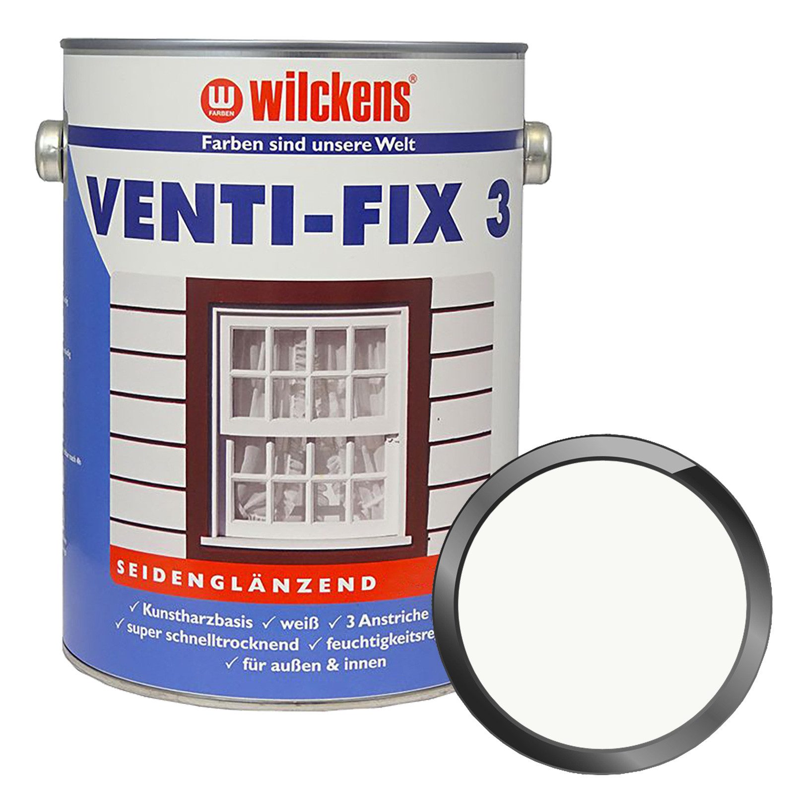 Wilckens Farben Lack Venti-Fix 3 Fensterweiss - 0.375 Ltr