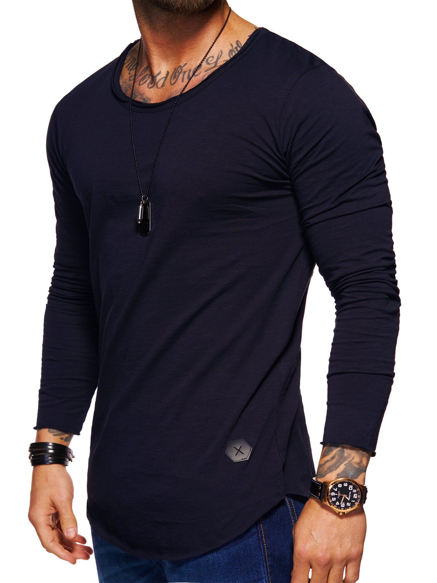 Style-Division Longsleeve SDDENTON Basic O-Neck im Oversize-Look günstig online kaufen