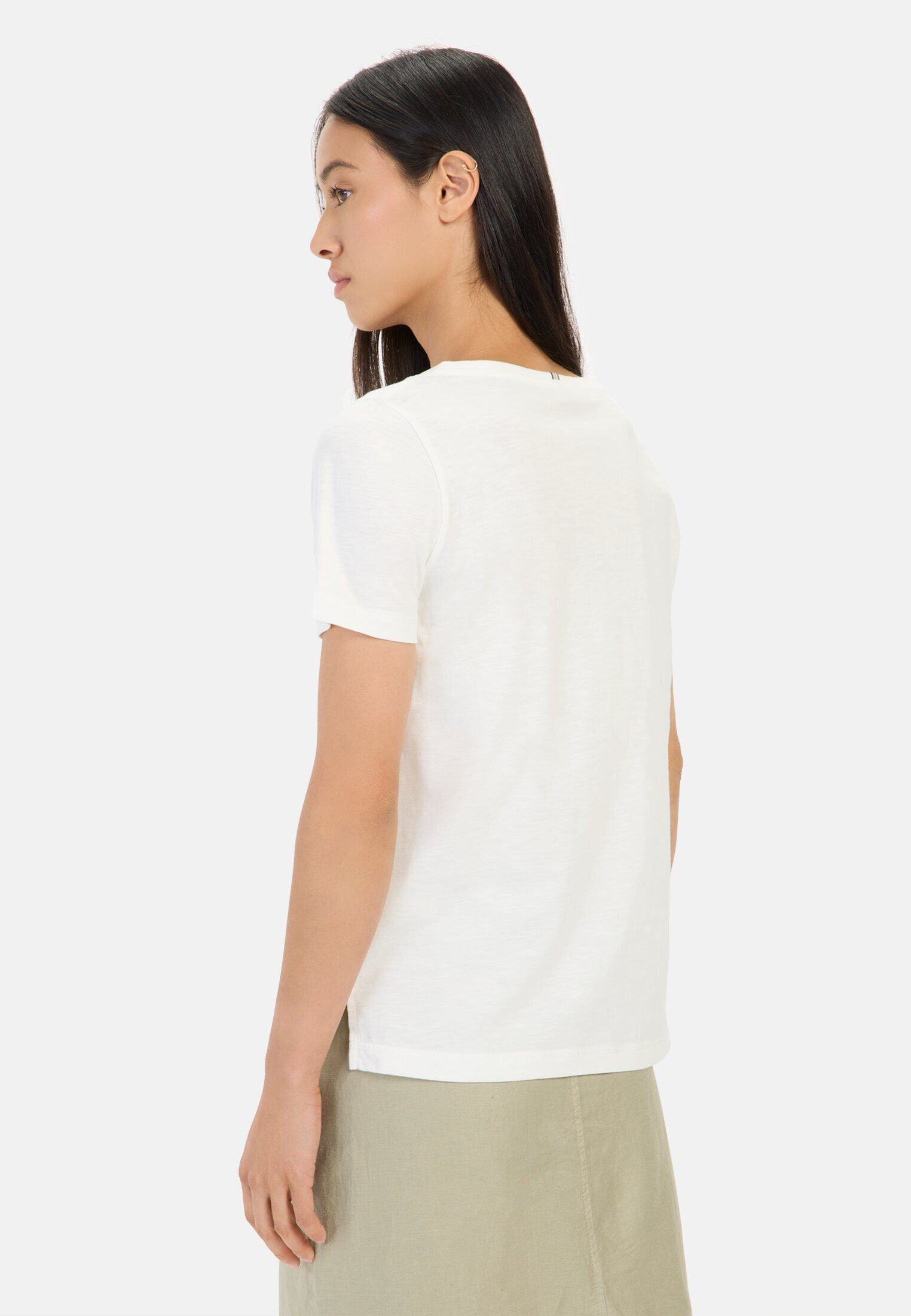 camel active T-Shirt aus reiner Baumwolle Kurzarm V-Ausschnitt günstig online kaufen