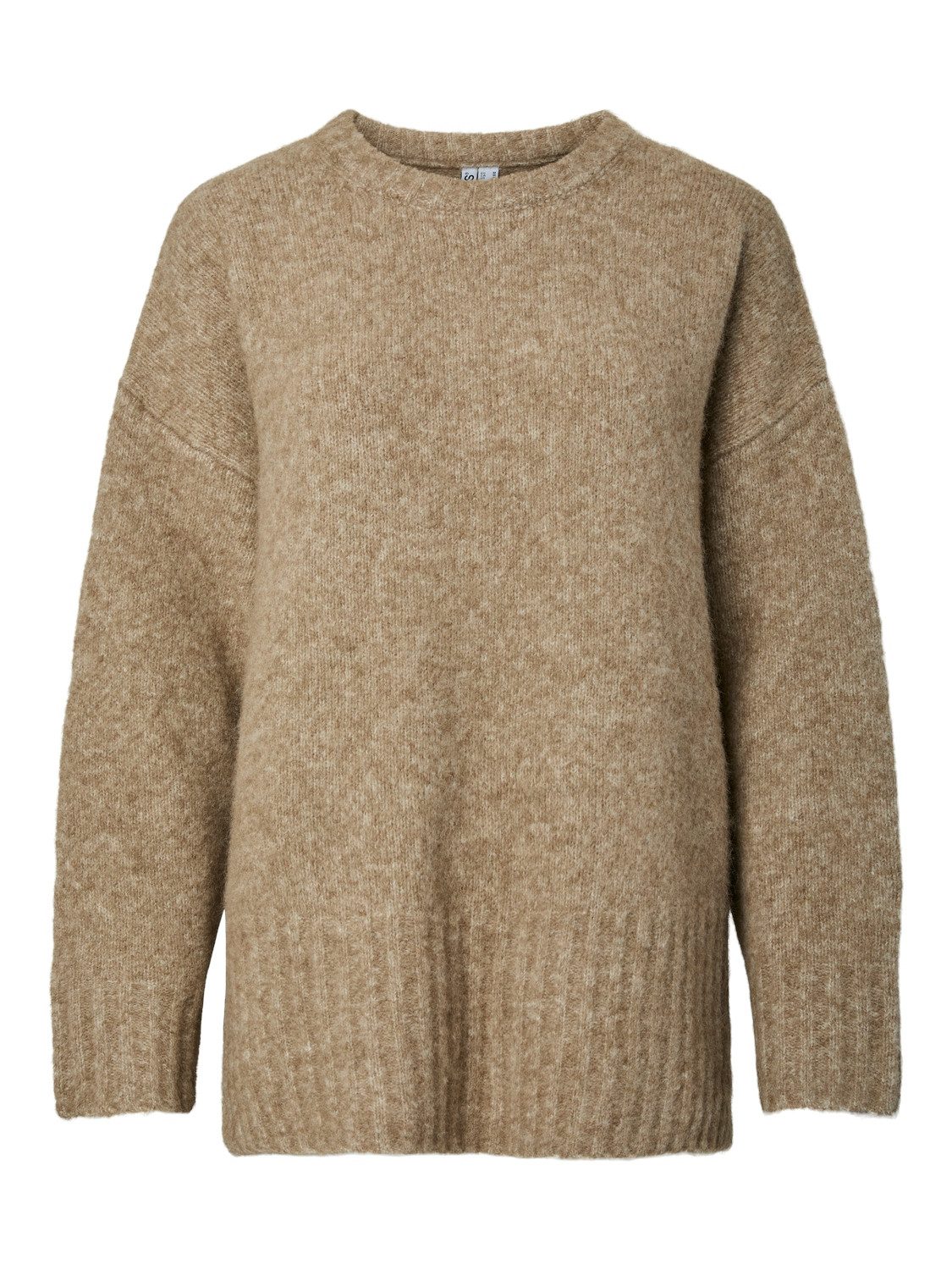 pieces Strickpullover PCTINA LS O-NECK KNIT NOOS Materialmix