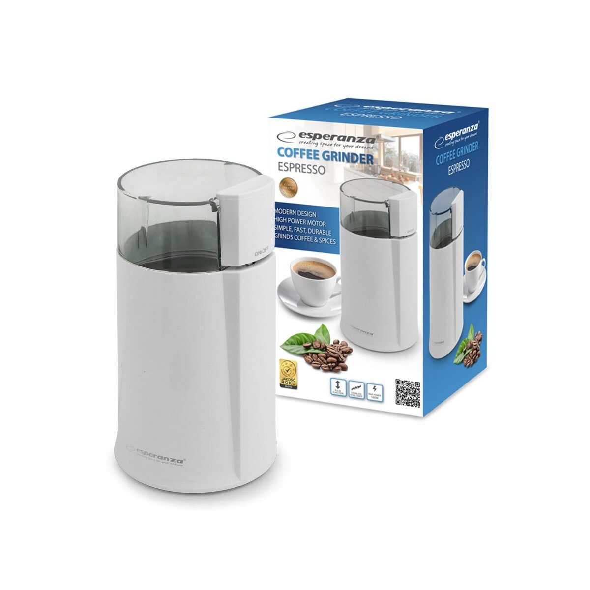 Esperanza Kaffeemühle Esperanza Espresso Kaffeemühle elektrisch Weiß