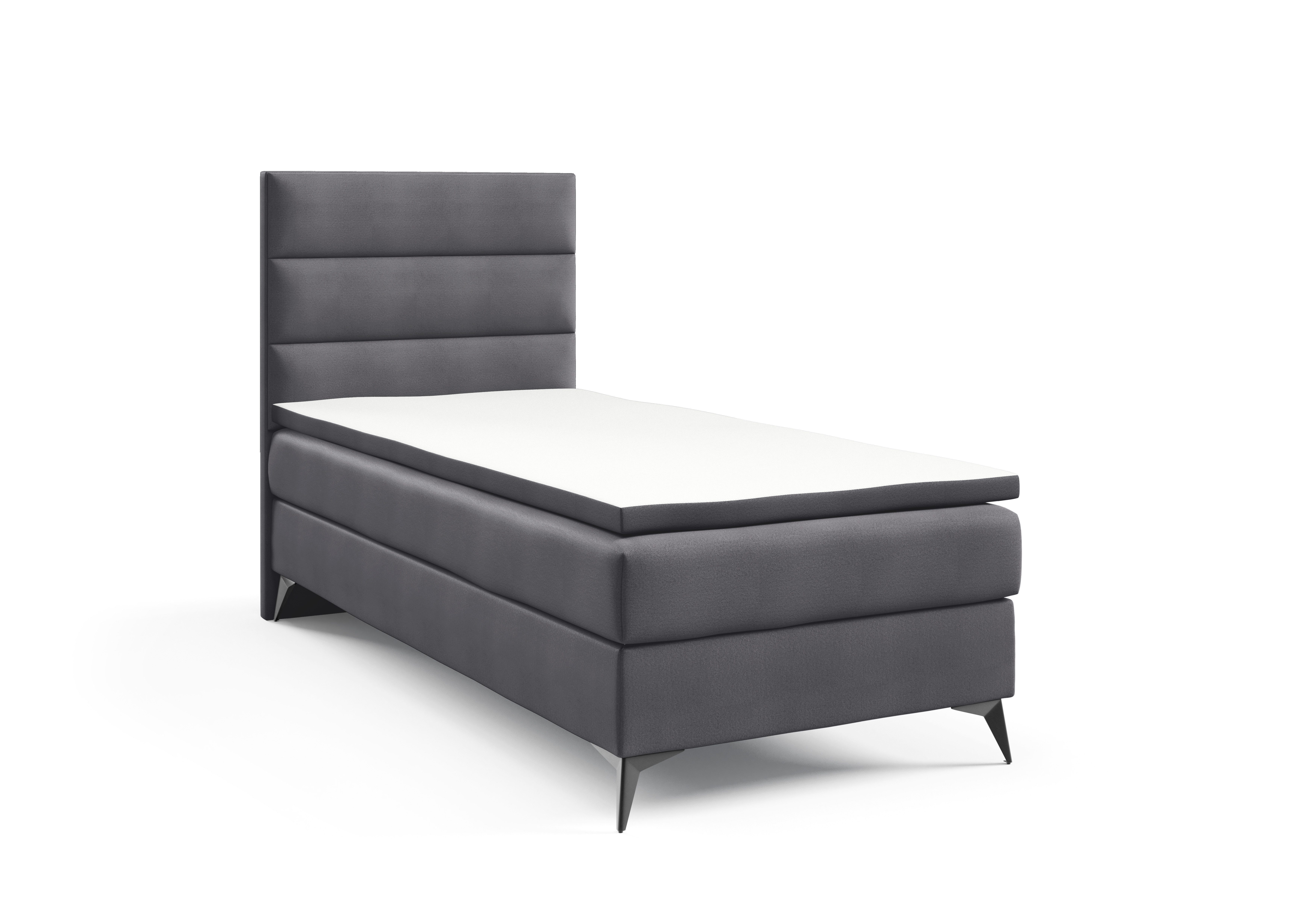 Best for Home Boxspringbett K4 NEO SINGLE Bonellfederkernmatratze mit Komfort Topper H3 (Einzelbett, Polsterbett mit gepolstertes Kopfteil, Jugendbett, Kinderbett versch. Größen, 1-St., 70x200 80x200 90x200 100x200 cm), Handwerksqualität, TOP Preis-Leistungs-Verhältnis