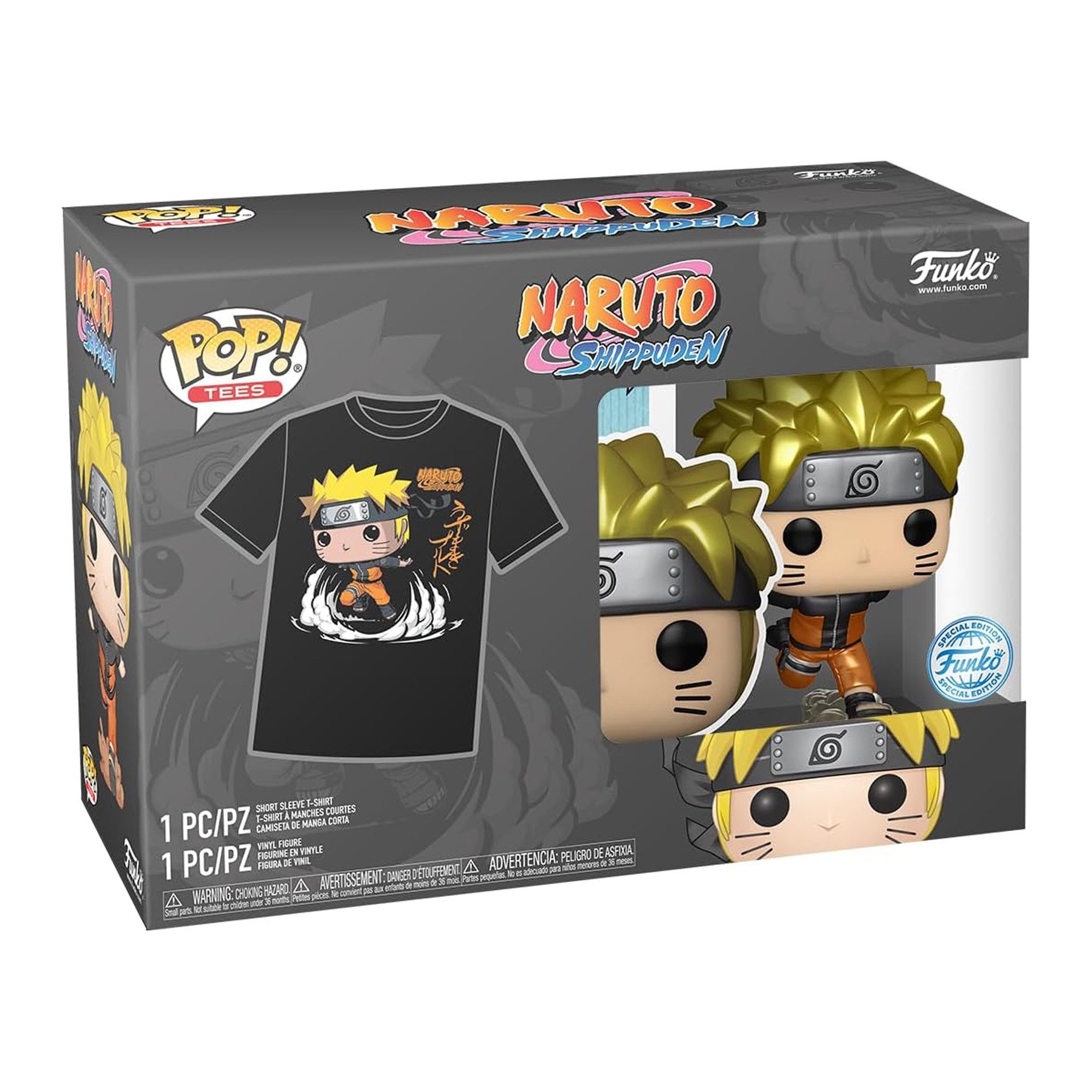 Funko Actionfigur Naruto Run T-Shirt mit Funko POP! (S) - Naruto Shippuden