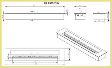 GLOW FIRE Echtfeuer-Dekokamin Ethanolbrenner BIO Burner 80, mit Heizleistung, TÜV Zertifizierte Sicherheit