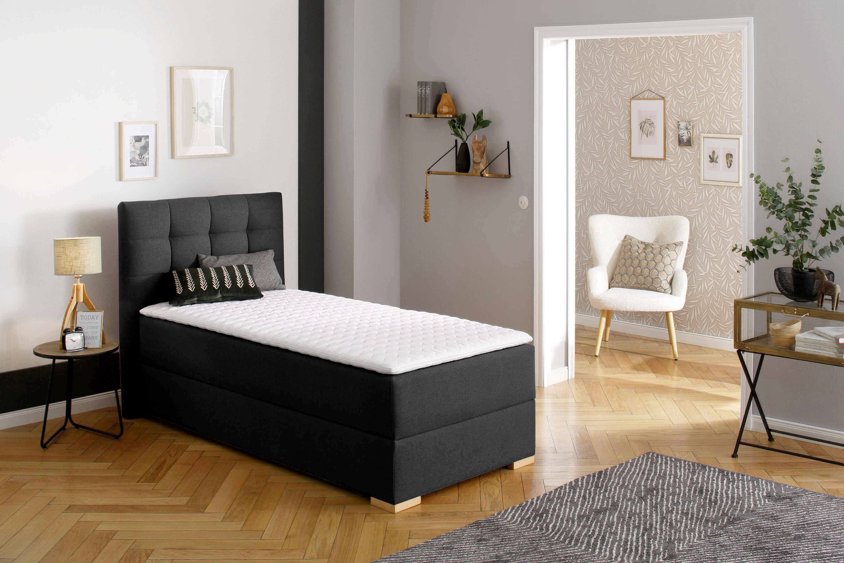 Home affaire Boxbett Olivet mit Bettkasten, in 4 Farben, 4 Breiten, 2 Matratzenarten, auch in Überlänge 220 cm