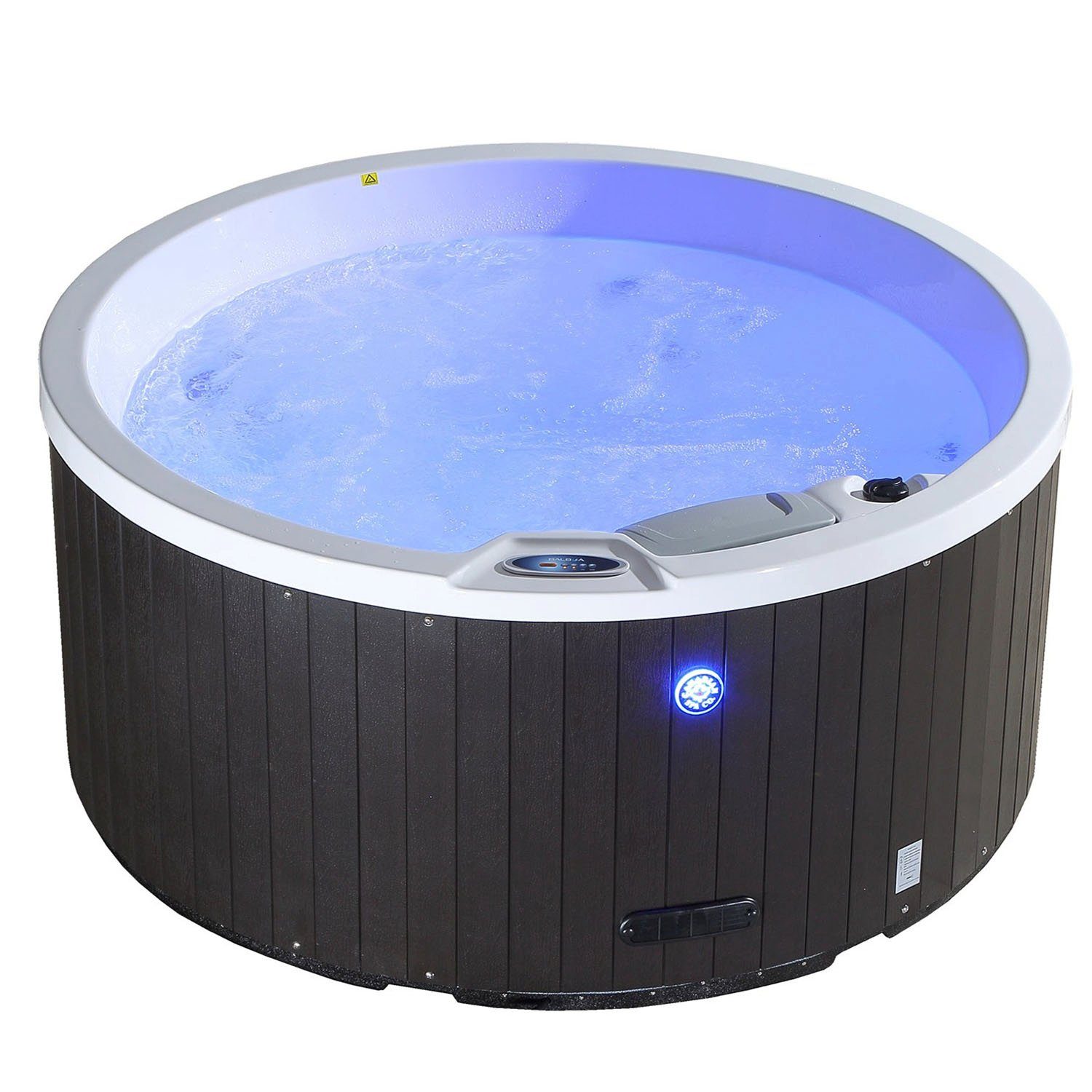 Canadian Spa GmbH Whirlpool Okanagan UV, Aufstellbecken, Steckdosen fertig (Plug-and-Play), Rund Ø 160 cm für 4 Personen, Inkl. UV & Ozon, Plug & Play-Funktion