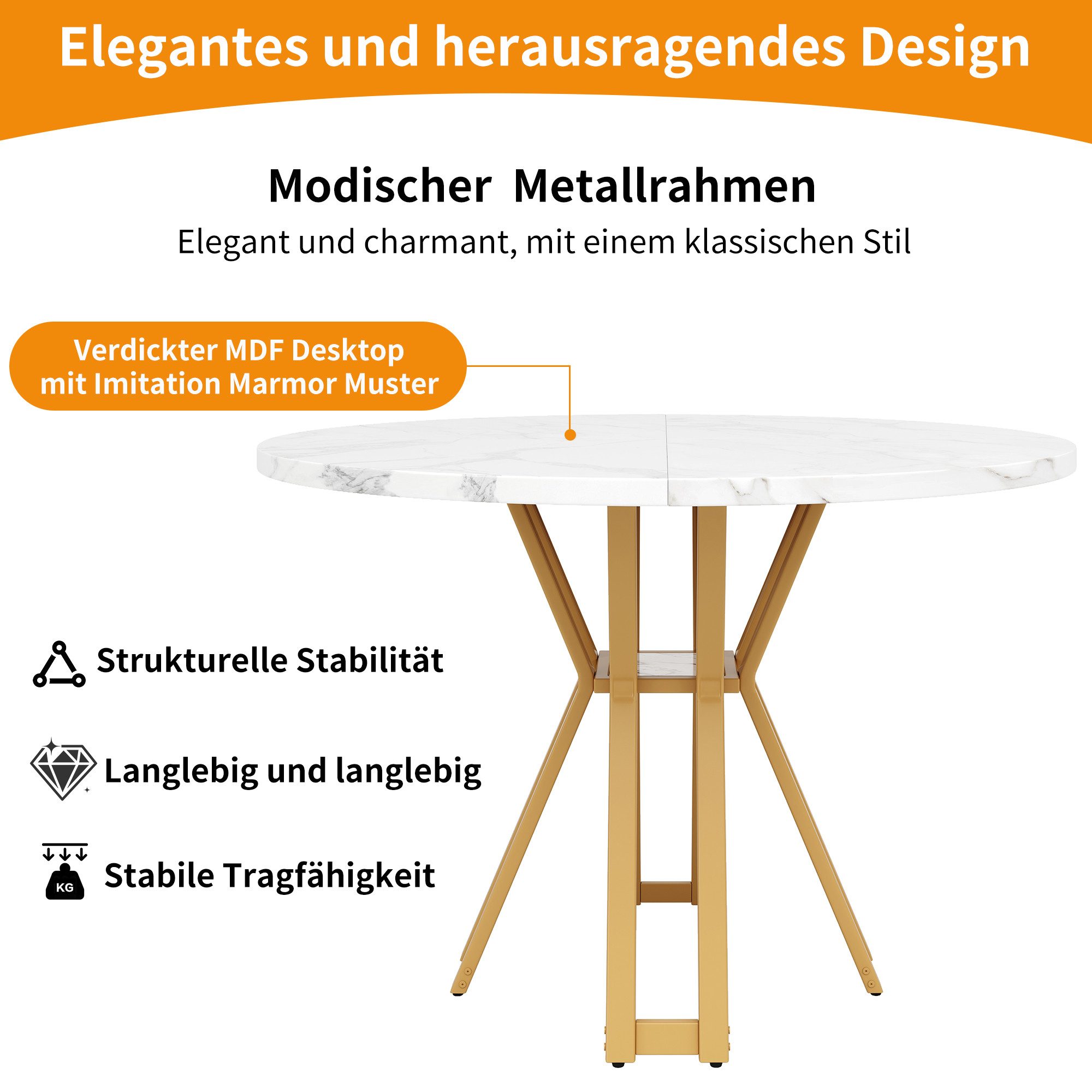 Tongtong Esstisch leichter und luxuriöser runder günstig online kaufen