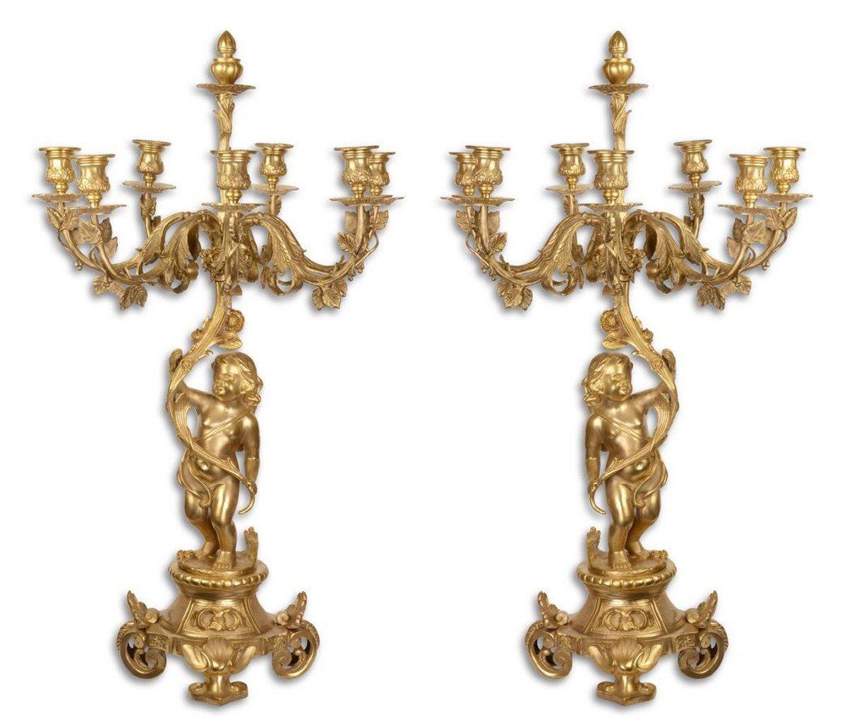 Casa Padrino Kerzenständer Barock Kerzenständer Set Gold 46 x 46 x H. 83 cm - Edel & Prunkvoll