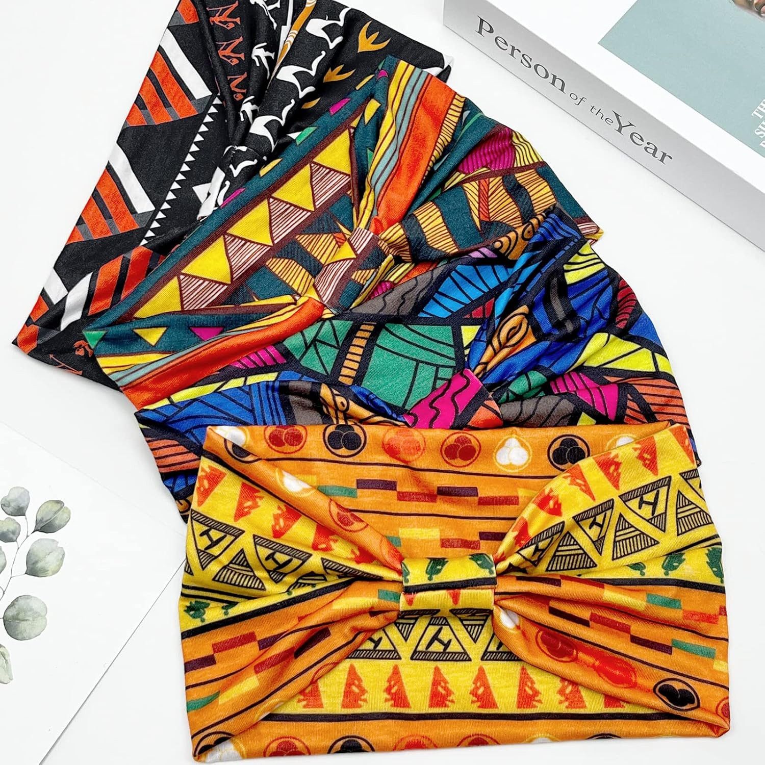 Zaewry Stirnband Damen Haarband Afrika Haarbänder Boho Haarreifen (4-St) (4-St)