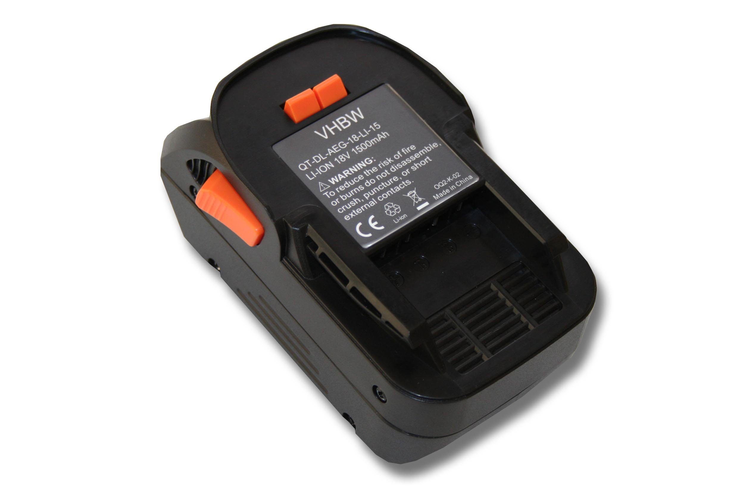 vhbw Akku passend für AEG BBH 18 Li-402C, BBH18 Li-302C, BBH18-0, BEX18-125, BEX18-125-0 Elektrowerkzeug (1500mAh, 18V, Li-Ion) 1500 mAh | Akkus und PowerBanks