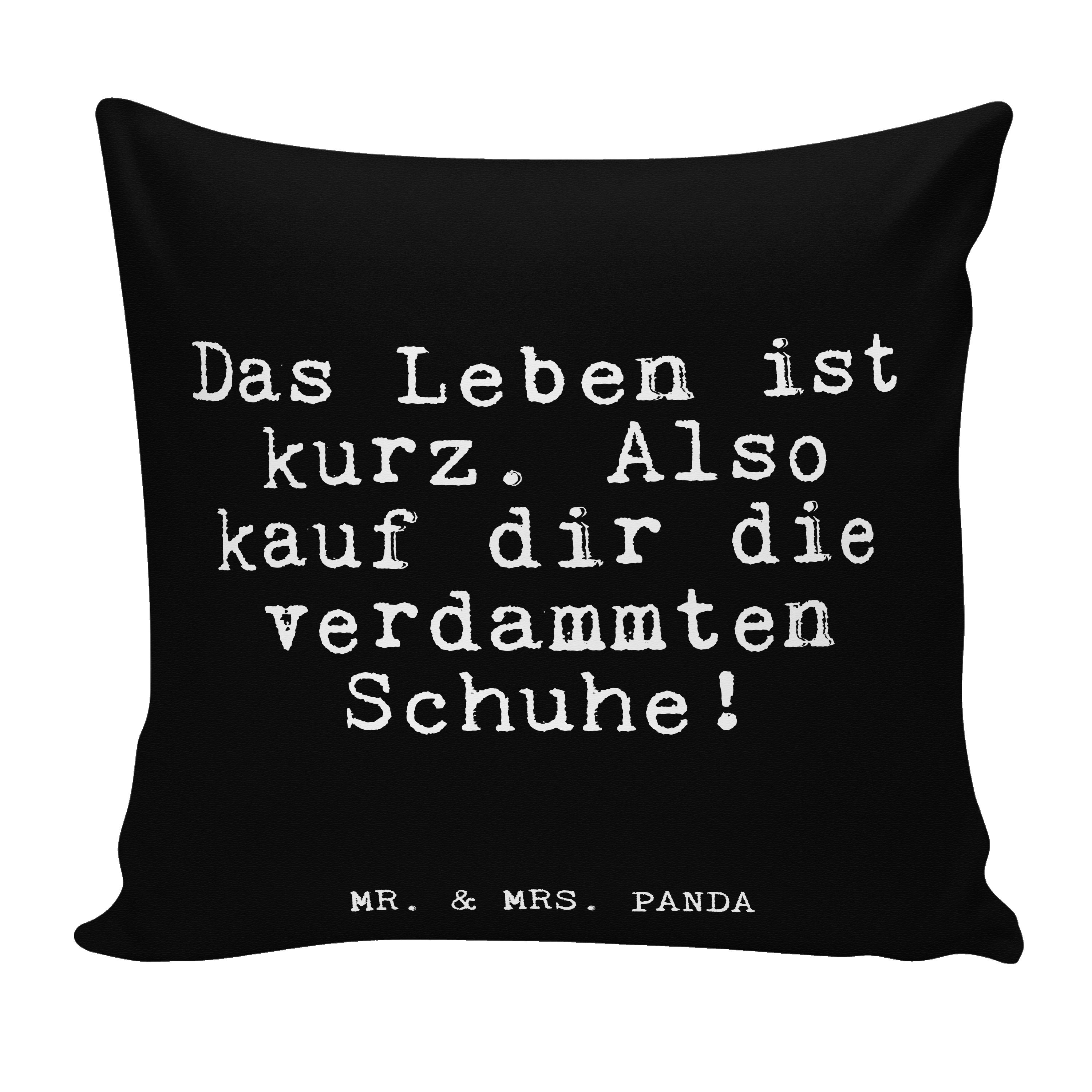 Mr. & Mrs. Panda Dekokissen »Das Leben ist kurz.... Schwarz