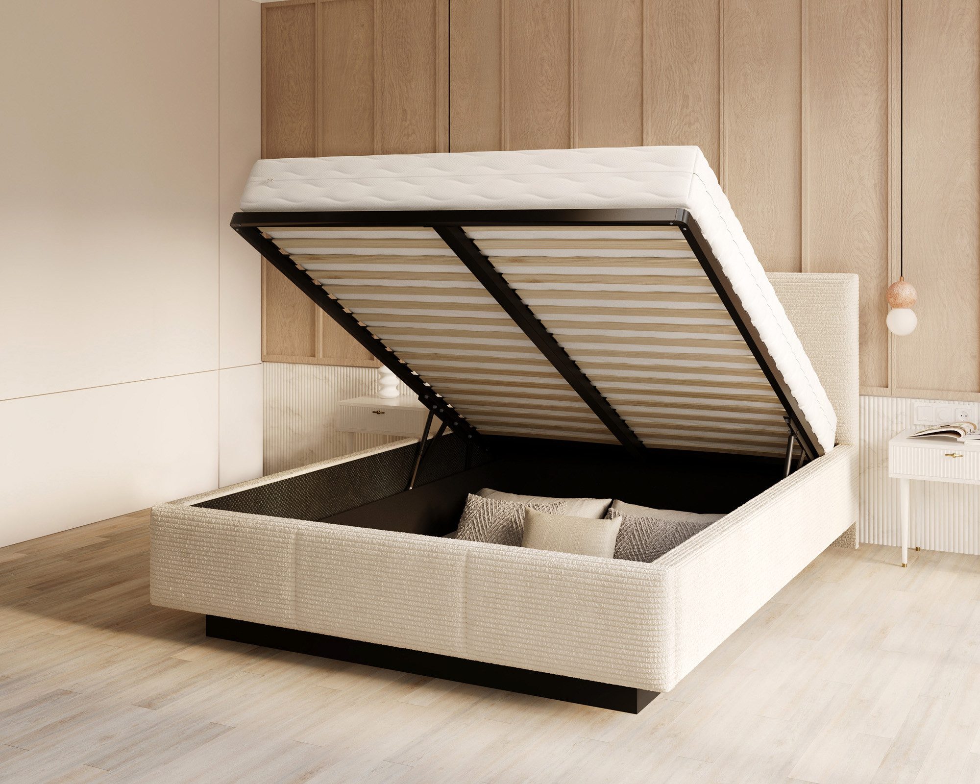 thematys Polsterbett Stauraumbett mit Bettkasten 90x200, 120x200, 140x200, günstig online kaufen