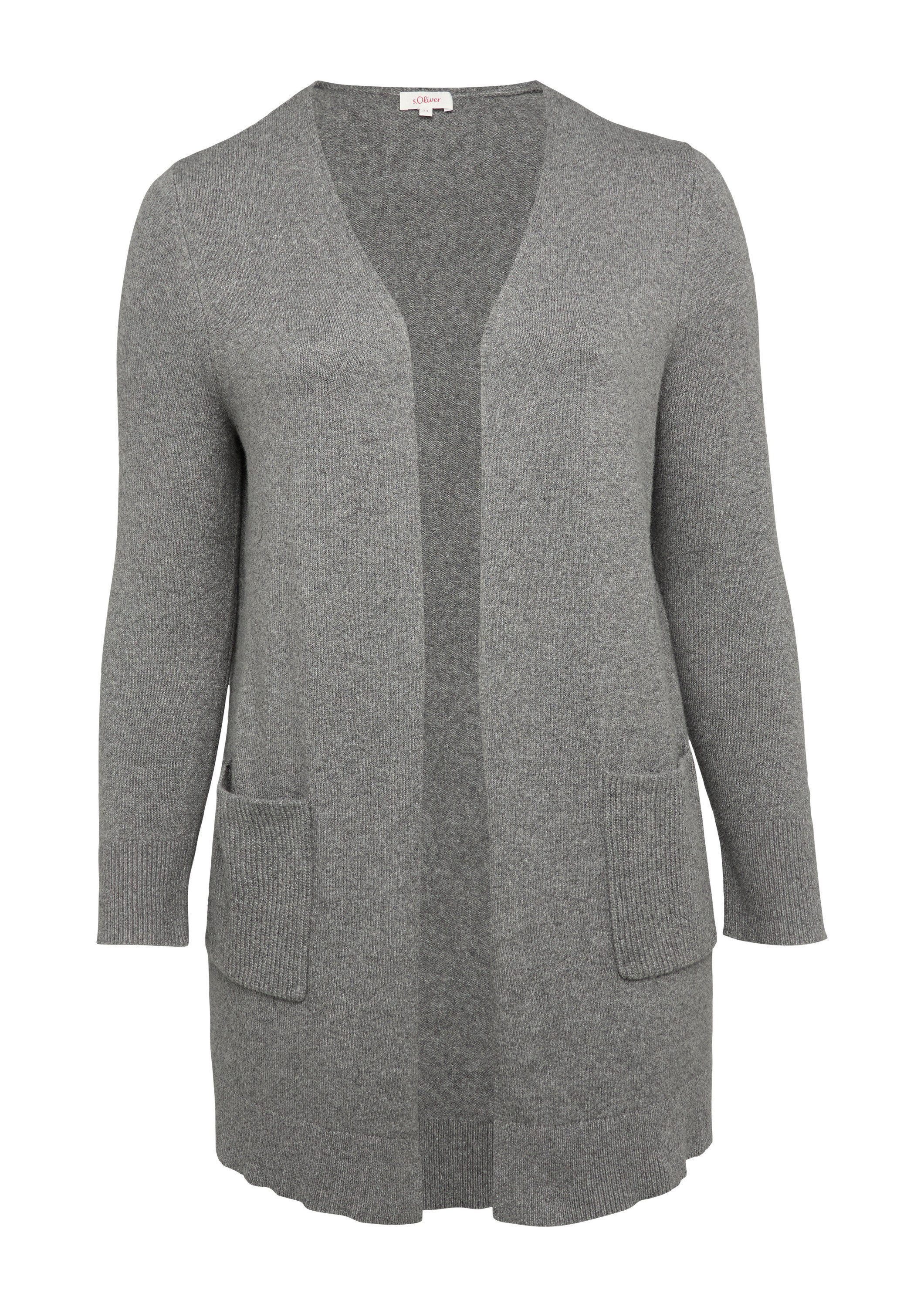 s.Oliver Cardigan Strickjacke Lange Strickjacke mit Rippbündchen günstig online kaufen