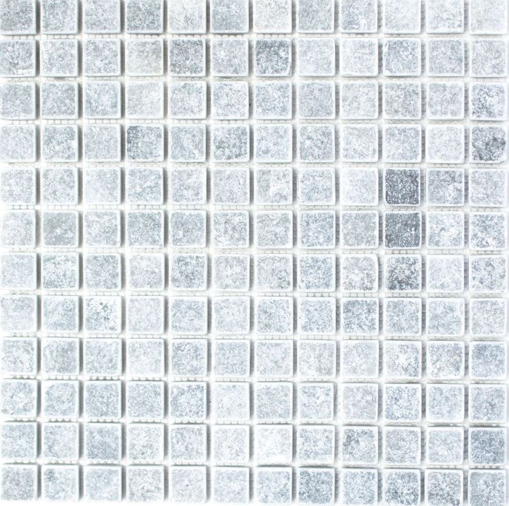 Mosani Bodenfliese Marmormosaik Mosaikfliesen hellgrau matt 10 Matten 