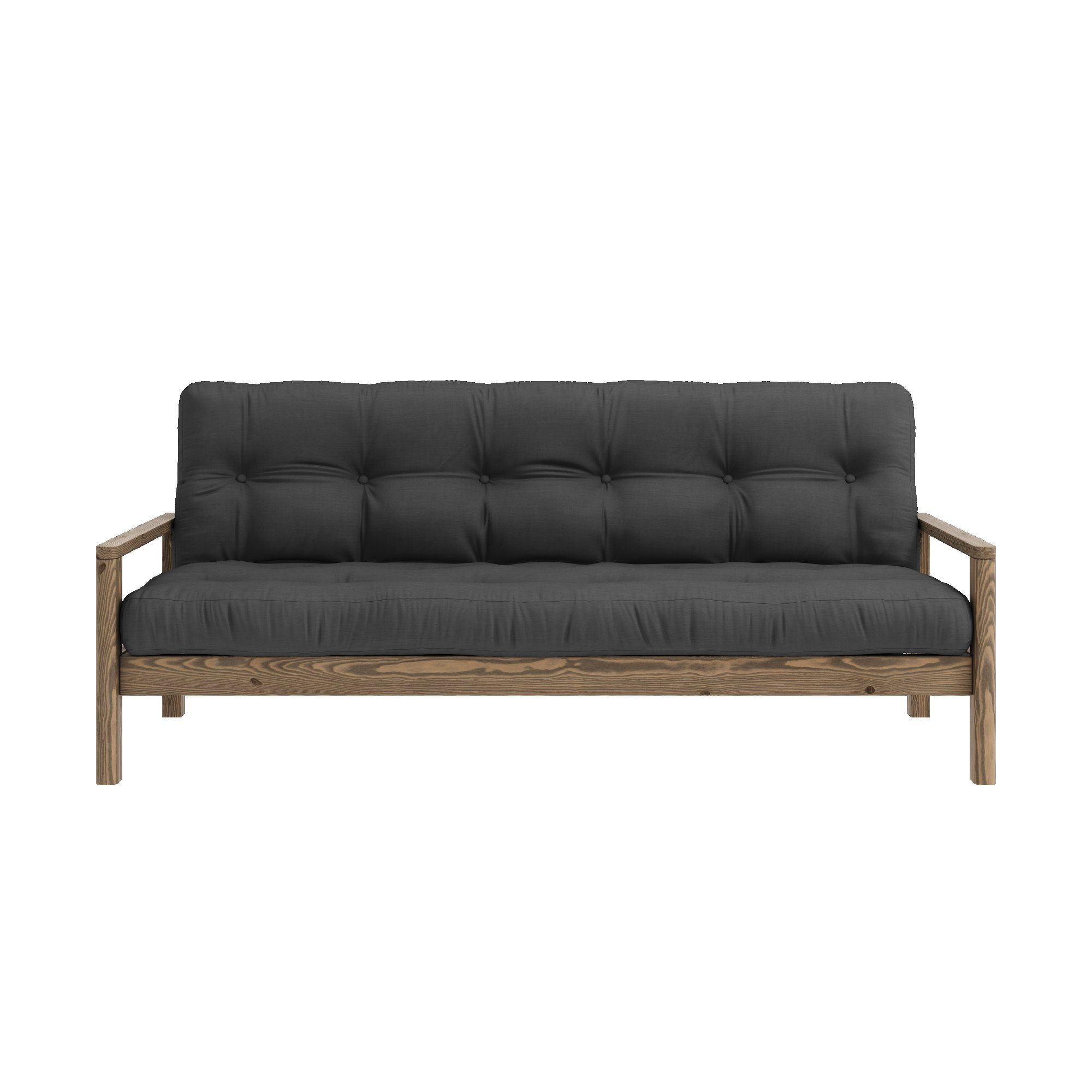 Grey Design Karup Futonmatratze, Dark lackiert KNOB, brown mit verschiedene Farben, Schlafsofa Kiefer | FSC-zertifiziert, Carob