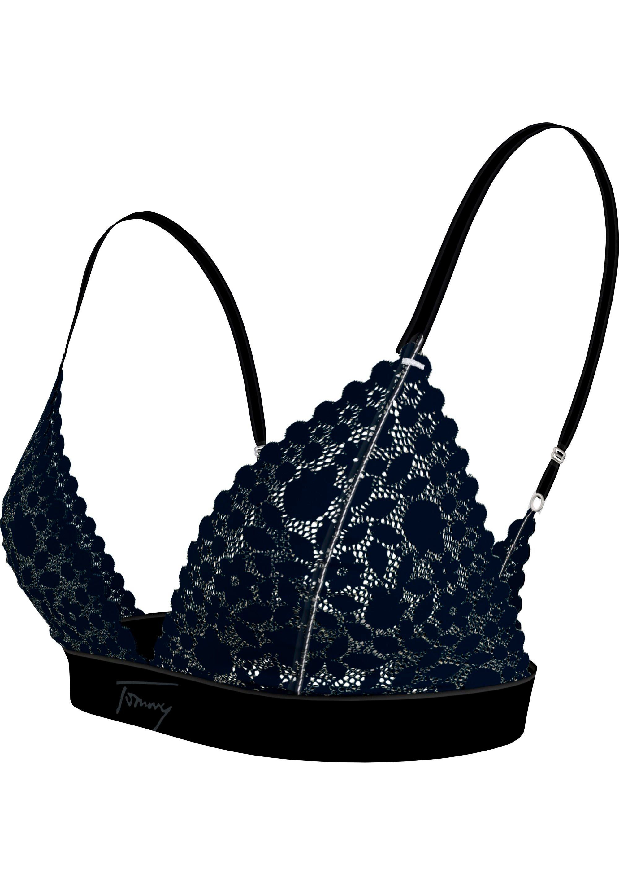 SIZES) Hilfiger LACE TRIANGLE Triangel-BH Logobund Underwear (EXT mit Tommy modischem