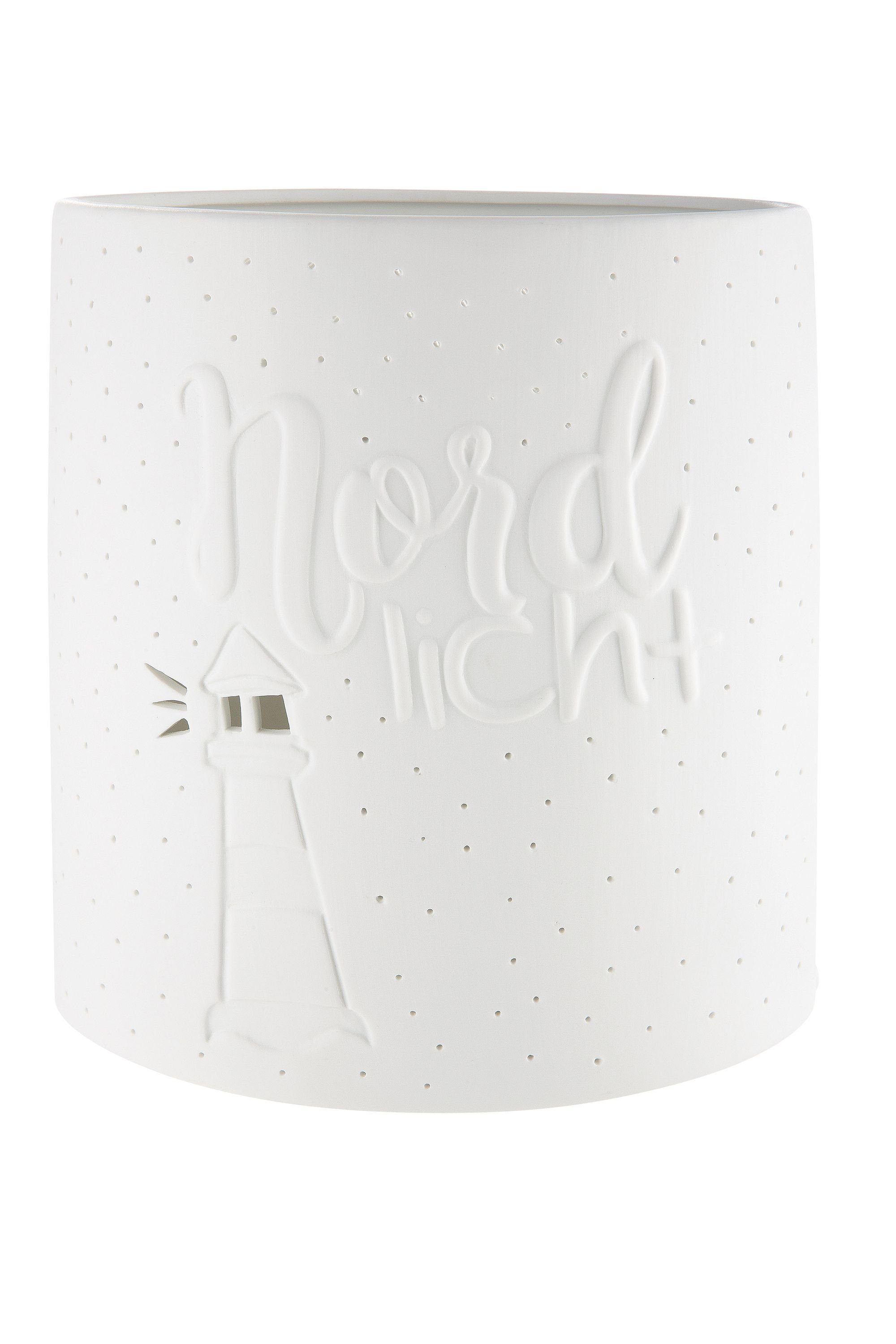 Tischleuchte GILDE Lampe Nordlicht - weiß - H. 20,5cm x B. 17cm