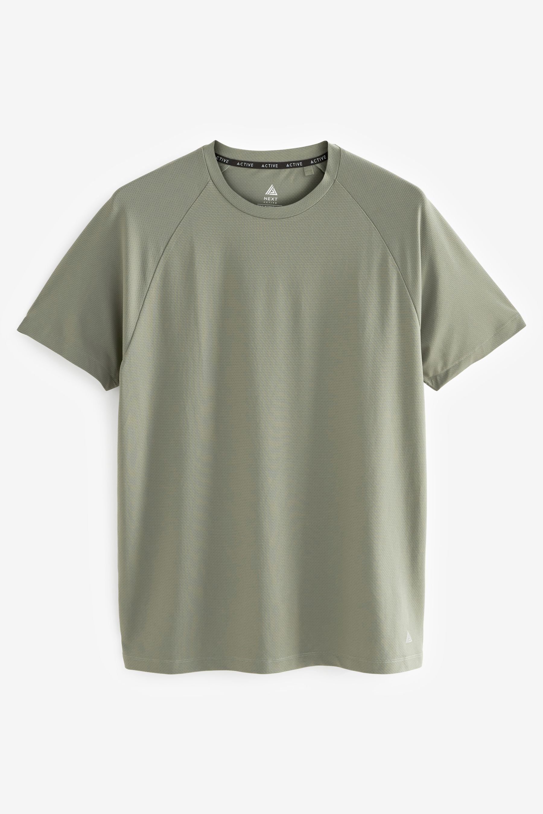 Next Trainingsshirt Next Active & Sports Strukturiertes T-Shirt (1-tlg) Khaki Green