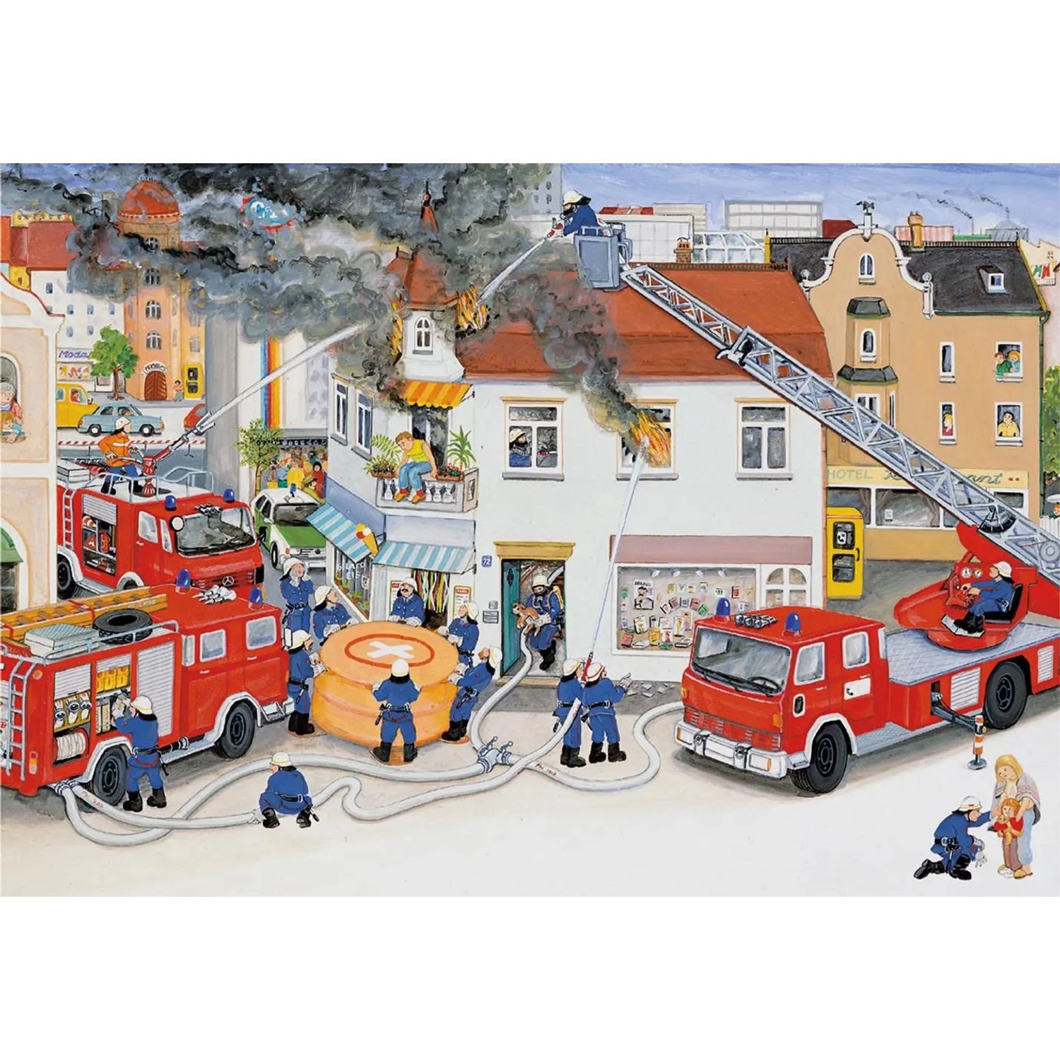 Ravensburger Puzzle Bei der Feuerwehr. Puzzle 2 x 24 Teile, 24 Puzzleteile