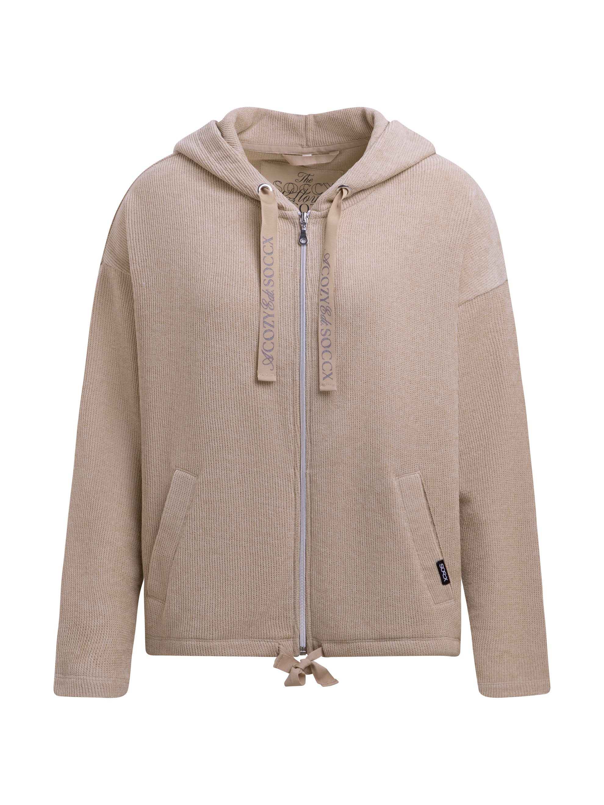 SOCCX Kapuzensweatjacke mit Bindeband am Saum – Bild 2 von 5