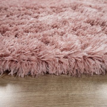 Hochflor-Teppich Wohnzimmer Hochflor Teppich Shaggy Soft, TT Home, Läufer, Höhe: 64 mm