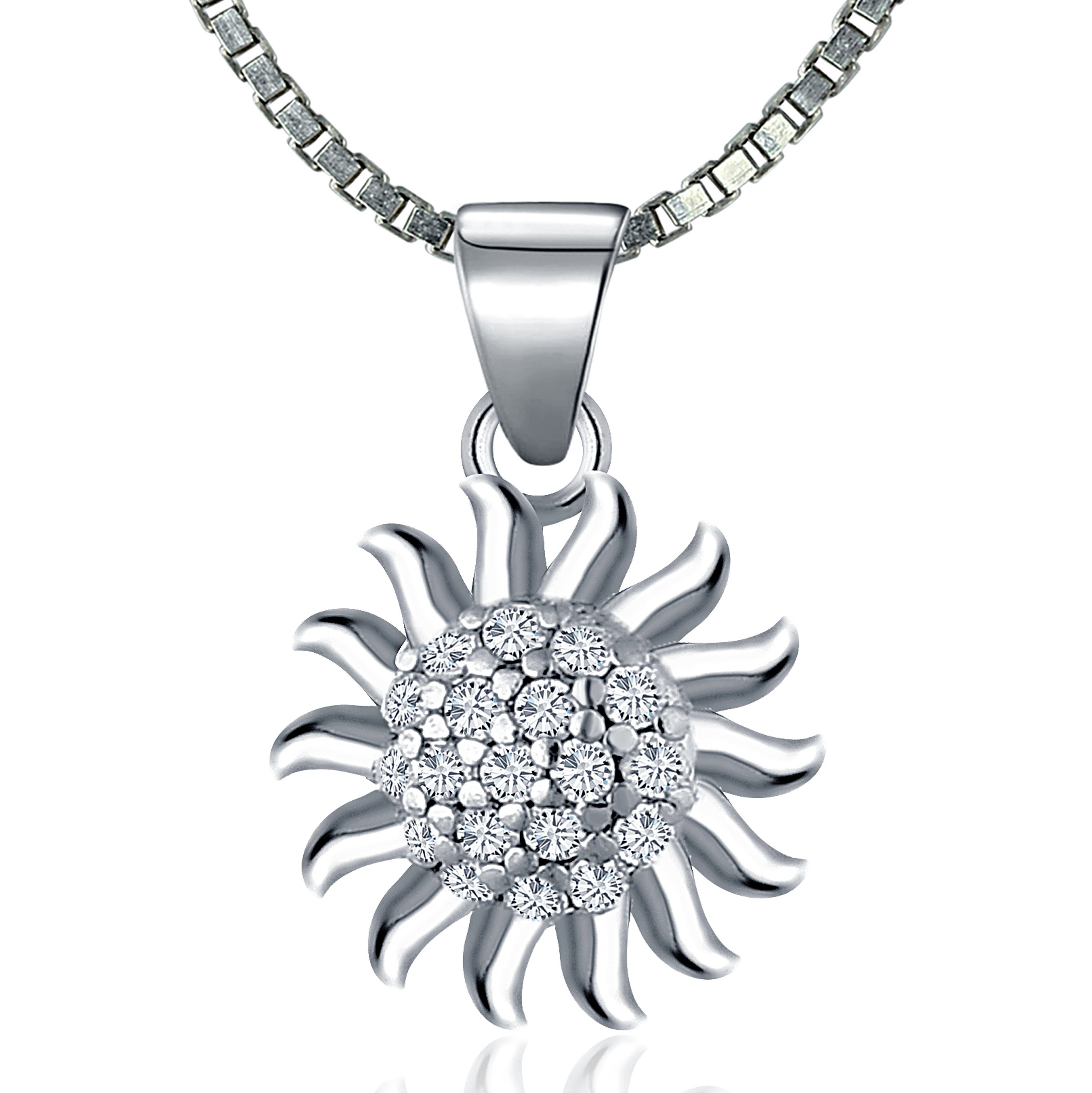 NAHLE Kette mit Anhänger Silberkette Sonne Kette (inkl. Schmuckbox), mit Zi günstig online kaufen