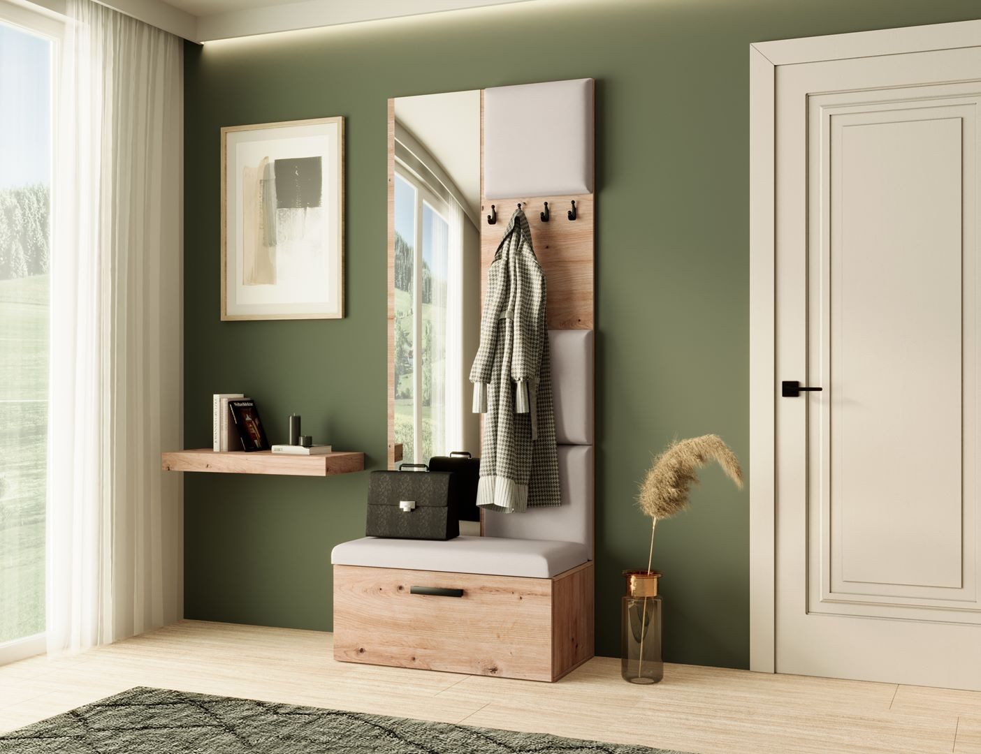 Beautysofa Garderobenschrank MARGARET III mit gepolsterten günstig online kaufen