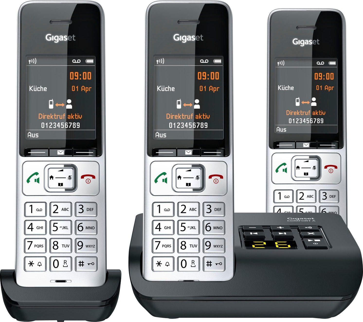 Gigaset COMFORT 500A trio Schnurloses DECT-Telefon (Mobilteile: 3)