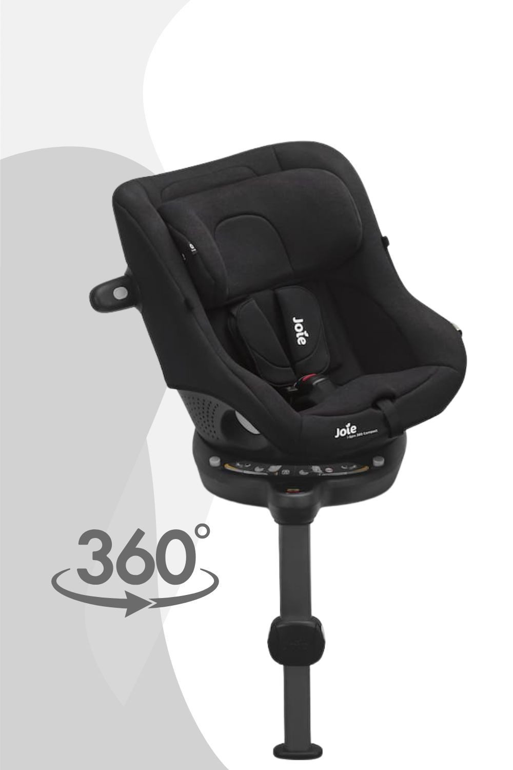 Joie Autokindersitz i-Spin 360 Compact - Reboardkindersitz (61–105 cm), Integrierte ISOFIX-Basis mit Stützfuß, 5-fach verstellbare Ruhelage
