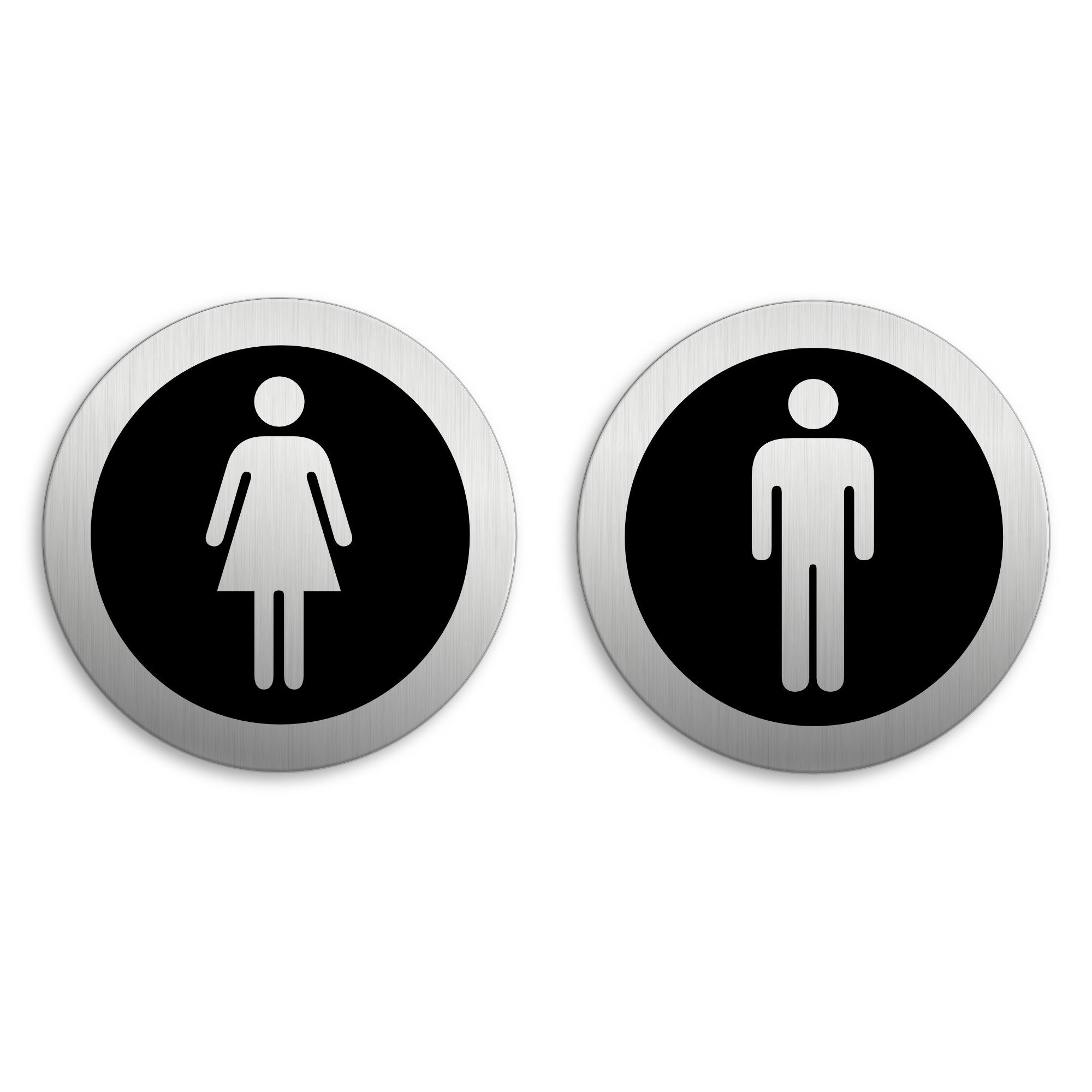 OFFORM DESIGN Hinweisschild WC Toilette Damen Herren Ø 75 mm Aluminium selbstklebend, (1 St)