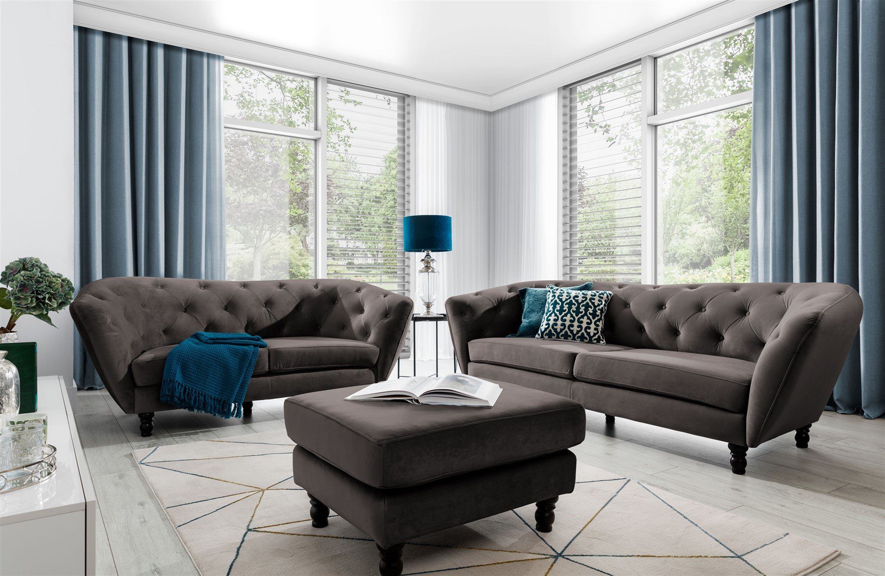 Fun Möbel Polstergarnitur Sofa-Set 3-2-1 Designer-Sofa günstig online kaufen