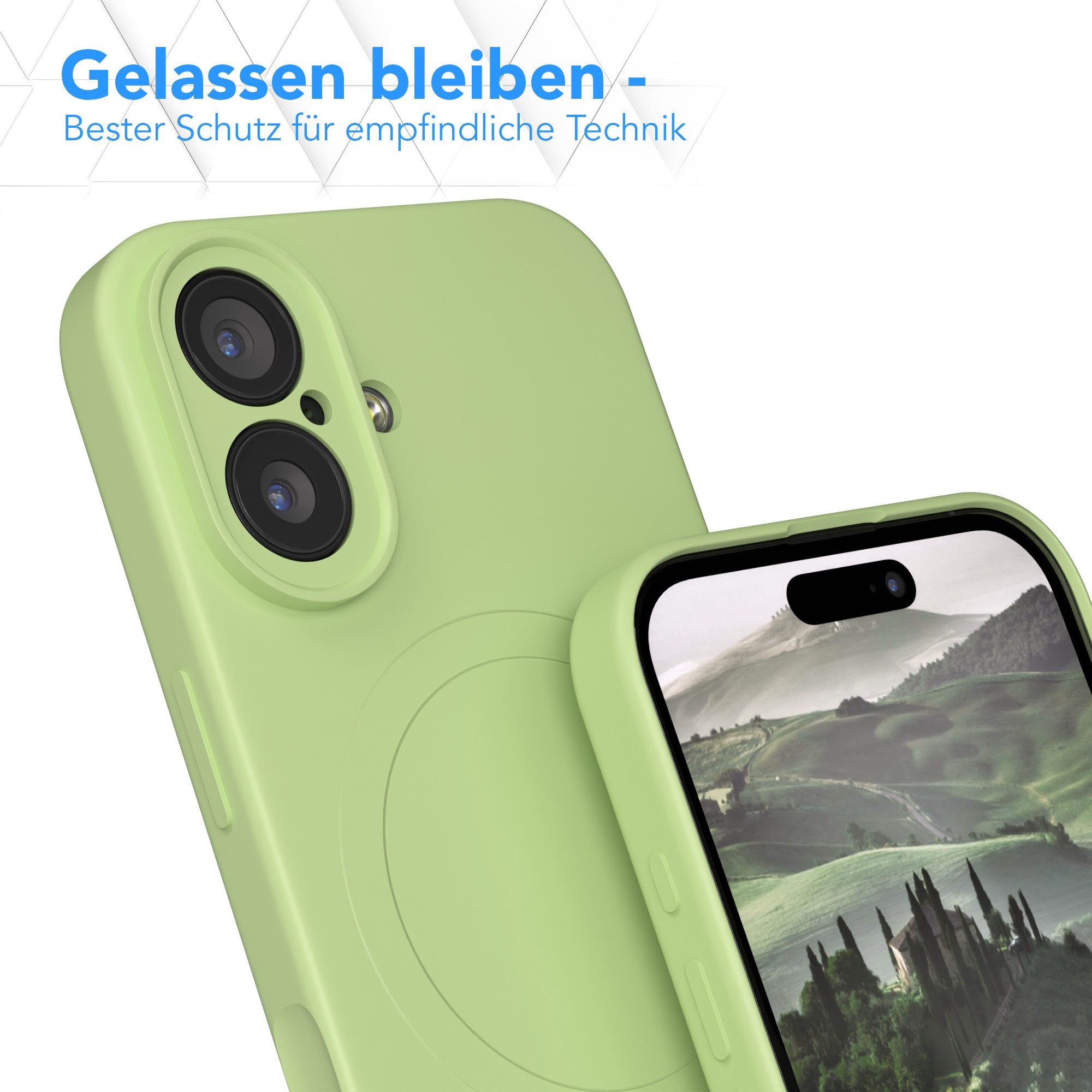 EAZY CASE Handyhülle für Apple iPhone 17 Hülle Silikon 6,3 Zoll, Schutzhülle MagSafe kompatibel Anti-Slip Oberfläche kratzfest Grün – Bild 4 von 5