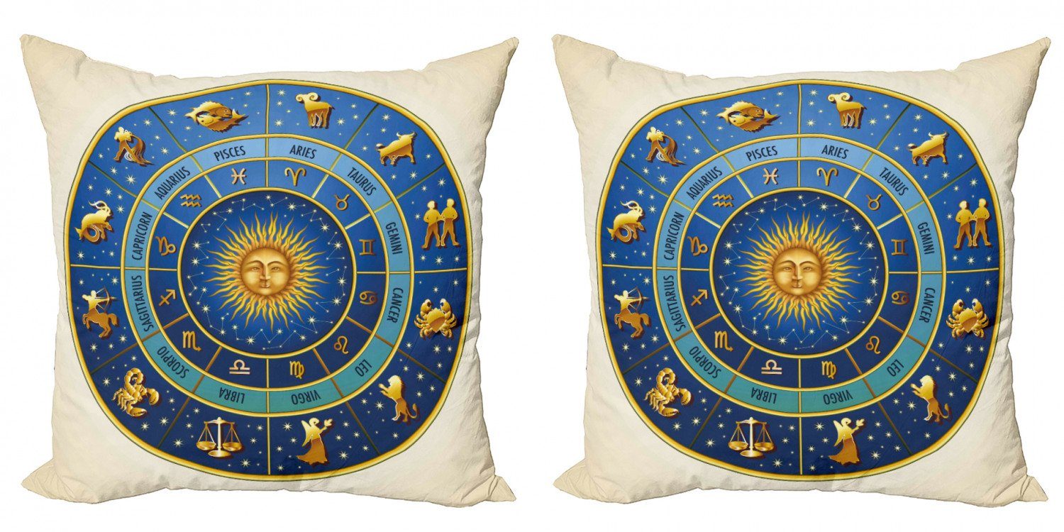 Modern astrologische (2 Astrologie Accent Doppelseitiger Abakuhaus Zeichen Stück), Digitaldruck, Kissenbezüge