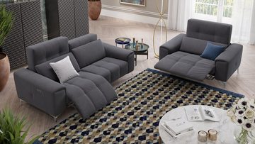 Sofanella 2-Sitzer Sofanella SALENTO Stoffsofa 2-Sitzer Couch italienisch in Dunkelgrau