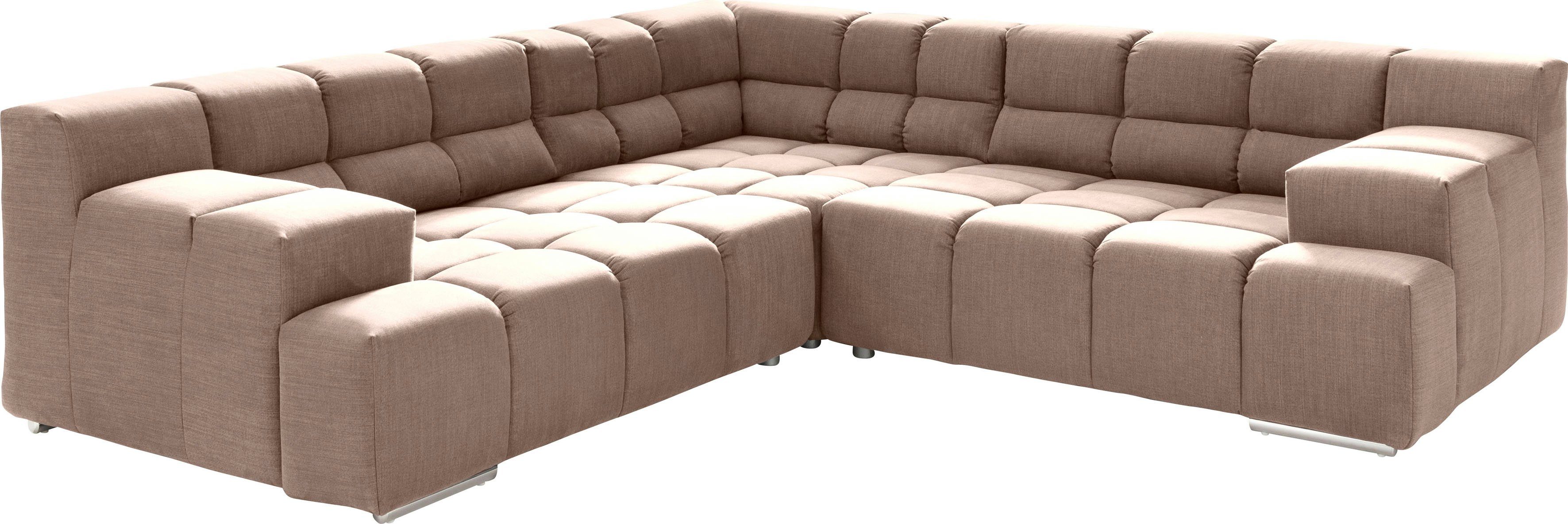 designwerk Ecksofa Temple L-Form, tolles Designsofa, mit Sitztiefenverstellung