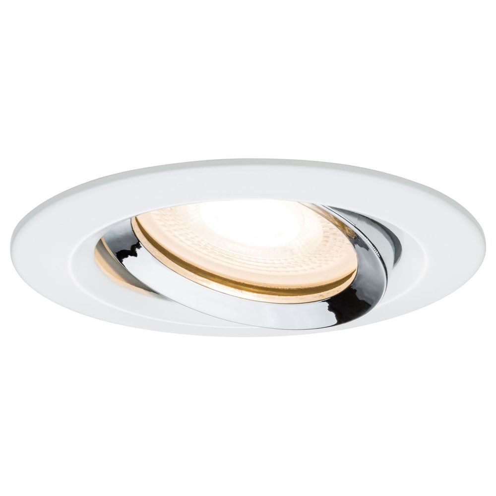 Paulmann Einbauleuchte Premium Einbauspot Nova, schwenkbar, GU10, IP65, rund, weiß, chrom