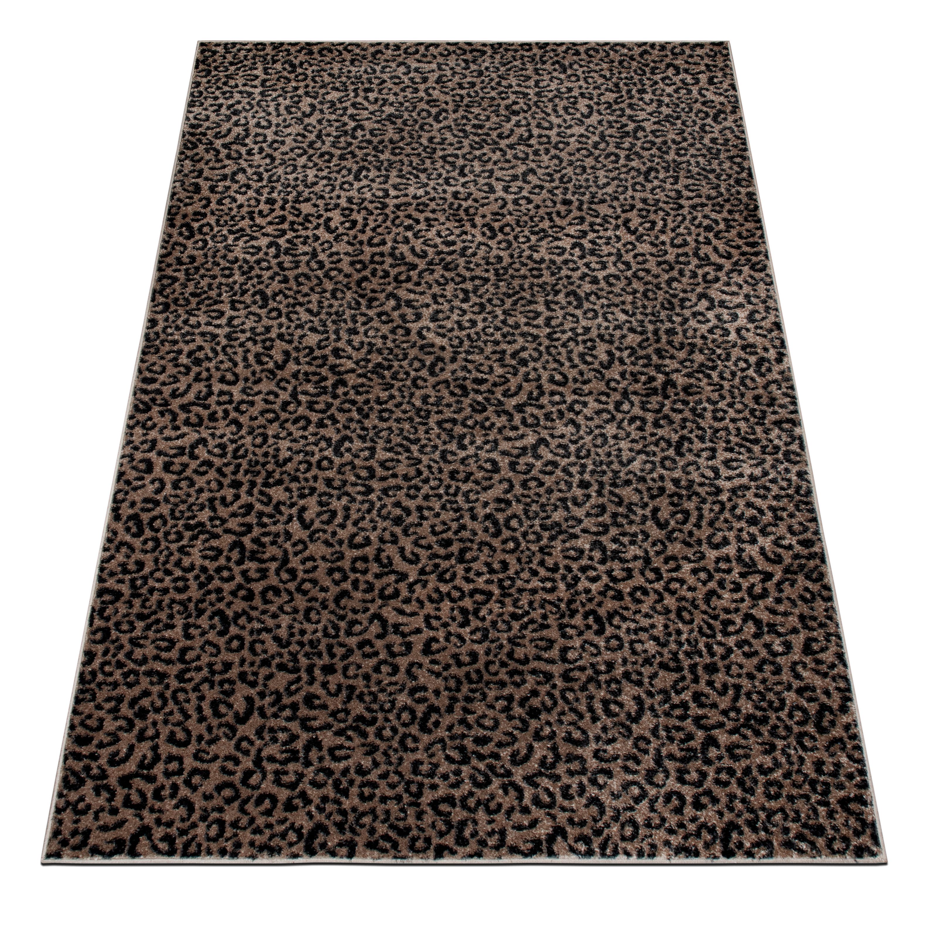 OTTO home Teppich Fynna, Leoparden-Muster, Animal Print, modern, rechteckig, Höhe: 9 mm, Leo, besonders weicher Flor, Wohnzimmer, Schlafzimmer, Esszimmer