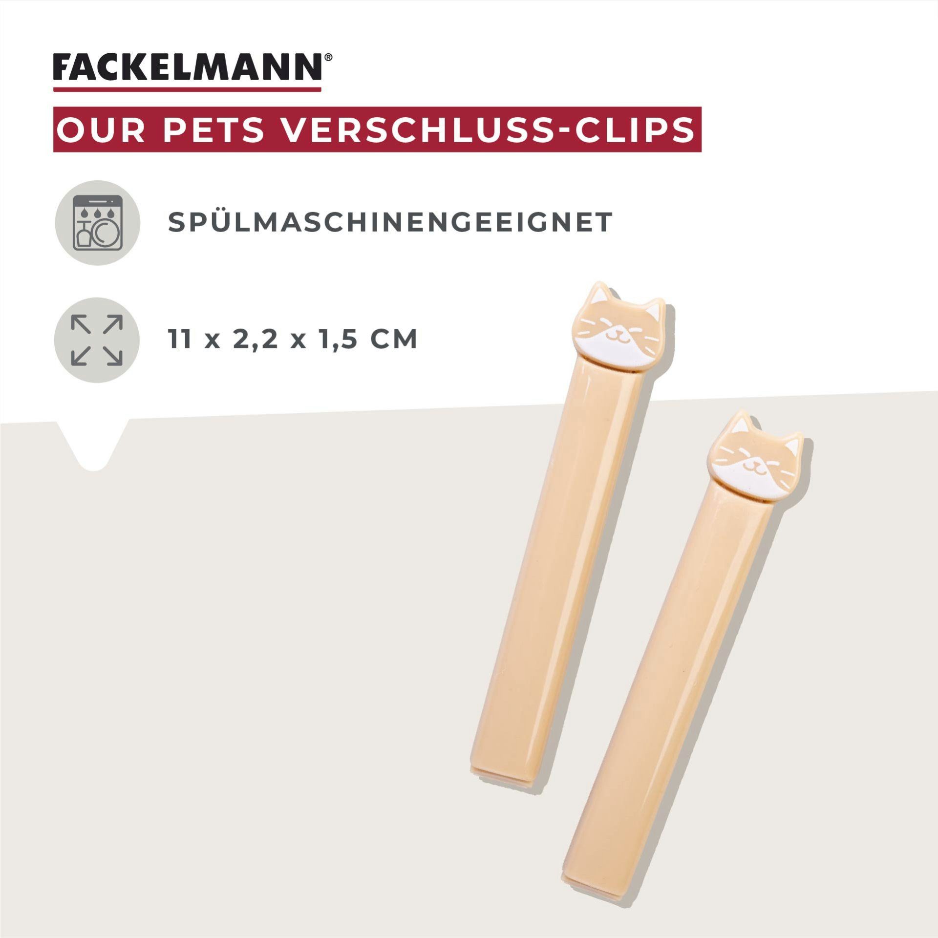 FACKELMANN Verschlussklammer Verschluss-Clips, Tütenclips, Beutelverschluss, Futterclips