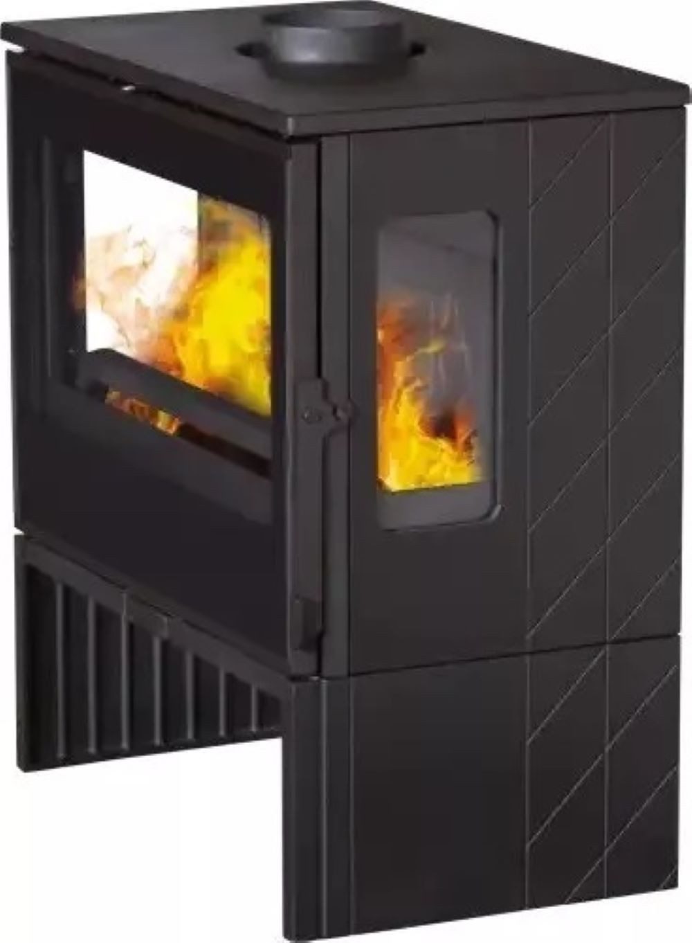 Plamen Kaminofen Plamen Eco 50 Kaminofen 12 kW Gusseisen mit Panoramascheibe