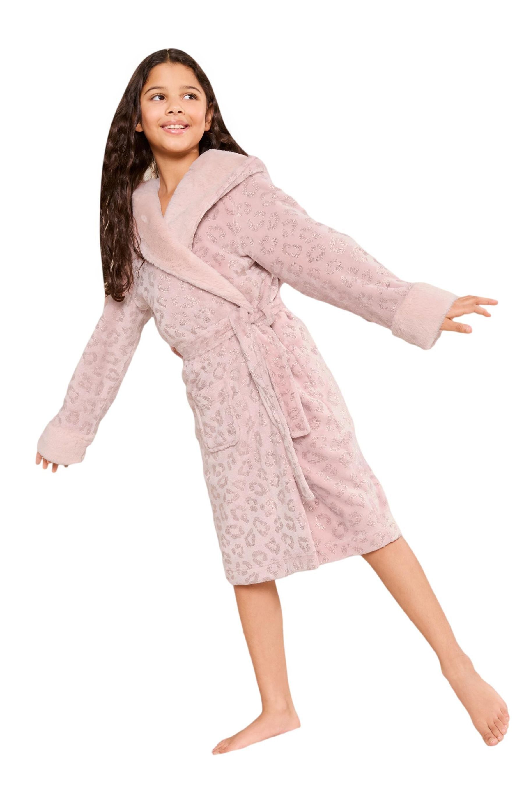 LIPSY Kinderbademantel Lipsy weicher Morgenmantel mit Kapuze, Polyester