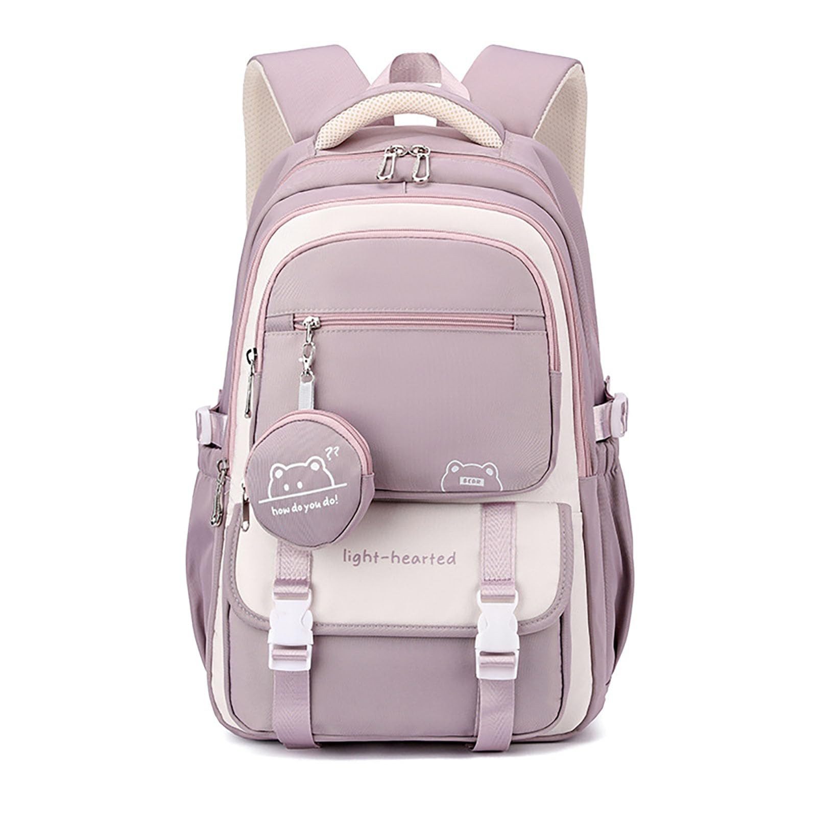 FOUORTUNATE-BEE Schulrucksack Mädchen Rucksack Schulrucksack Teenager Laptop Rucksack 15,6 Zoll, Für Schule Reisen Alltag Freizeit Uni Arbeit mit vielen Fächern