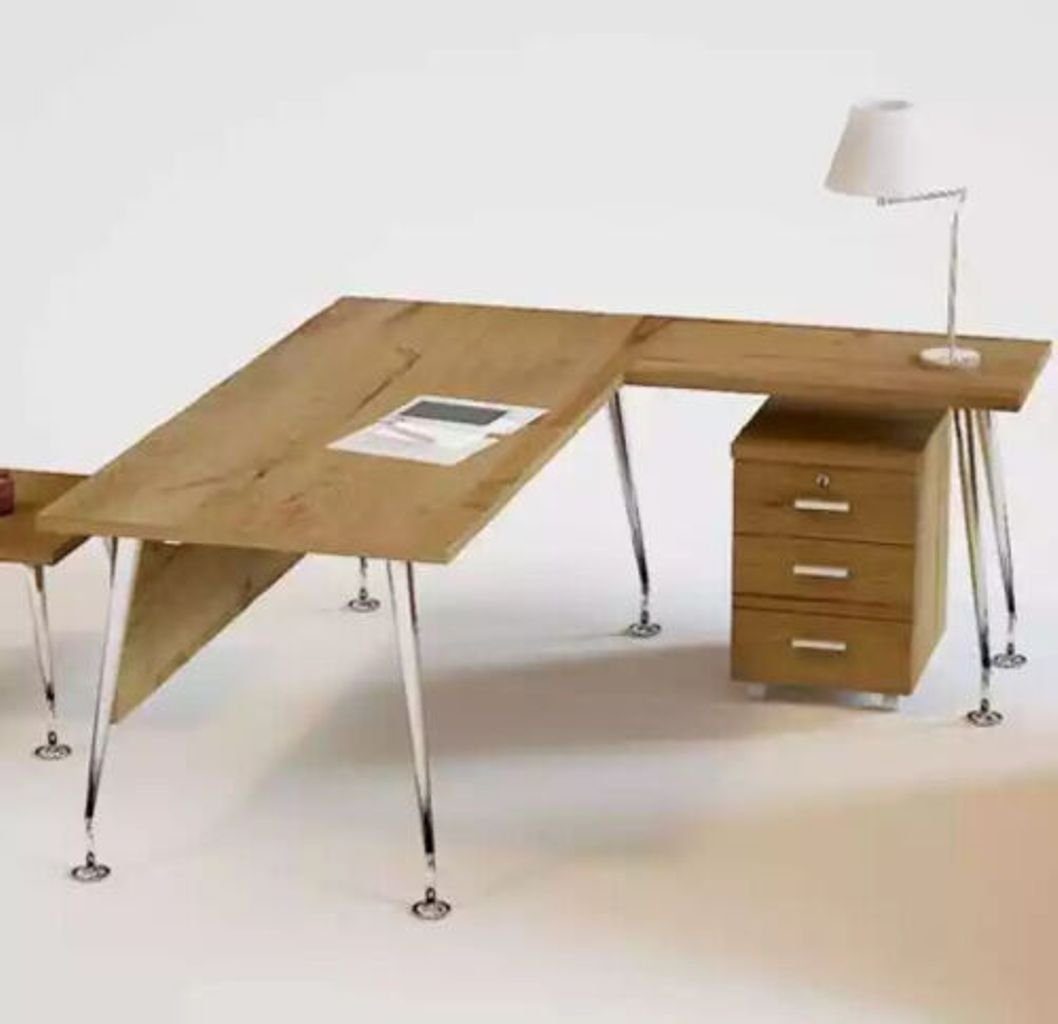 JVmoebel Eckschreibtisch Klassische Büromöbel Designer Eckschreibtisch Arbeitstisch Holz (1-St., 1x nur Schreibtisch), Made in Europa
