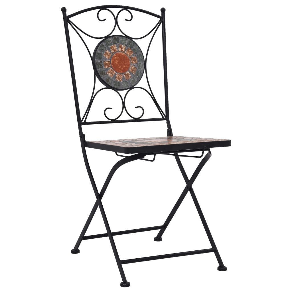 vidaXL Gartenlounge-Set 3-tlg. Bistro-Set Mosaik Keramik Orange / Grau, (3-tlg)