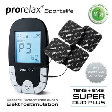 prorelax TENS-EMS-Gerät SUPER DUO Plus Blackline, 2 Therapien mit einem Gerät