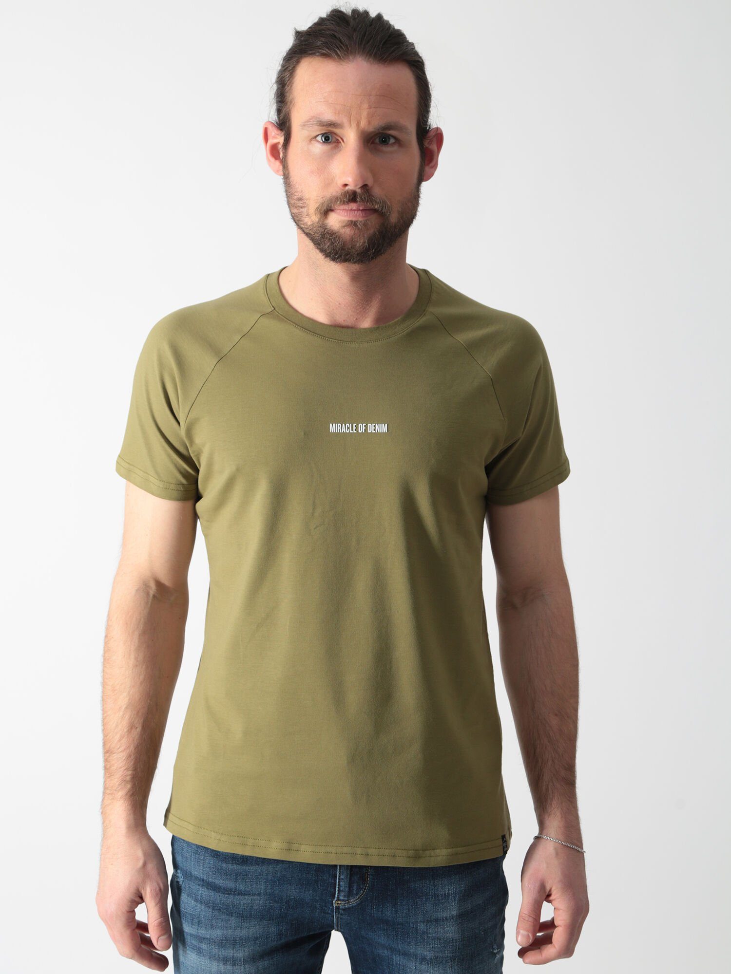 Miracle of Denim T-Shirt mit Logo Olive