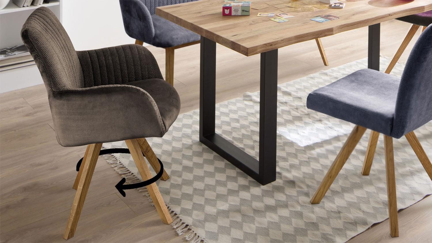 MCA furniture Armlehnstuhl Armlehnenstuhl Oklahoma Drehstuhl Stoff cappuccino