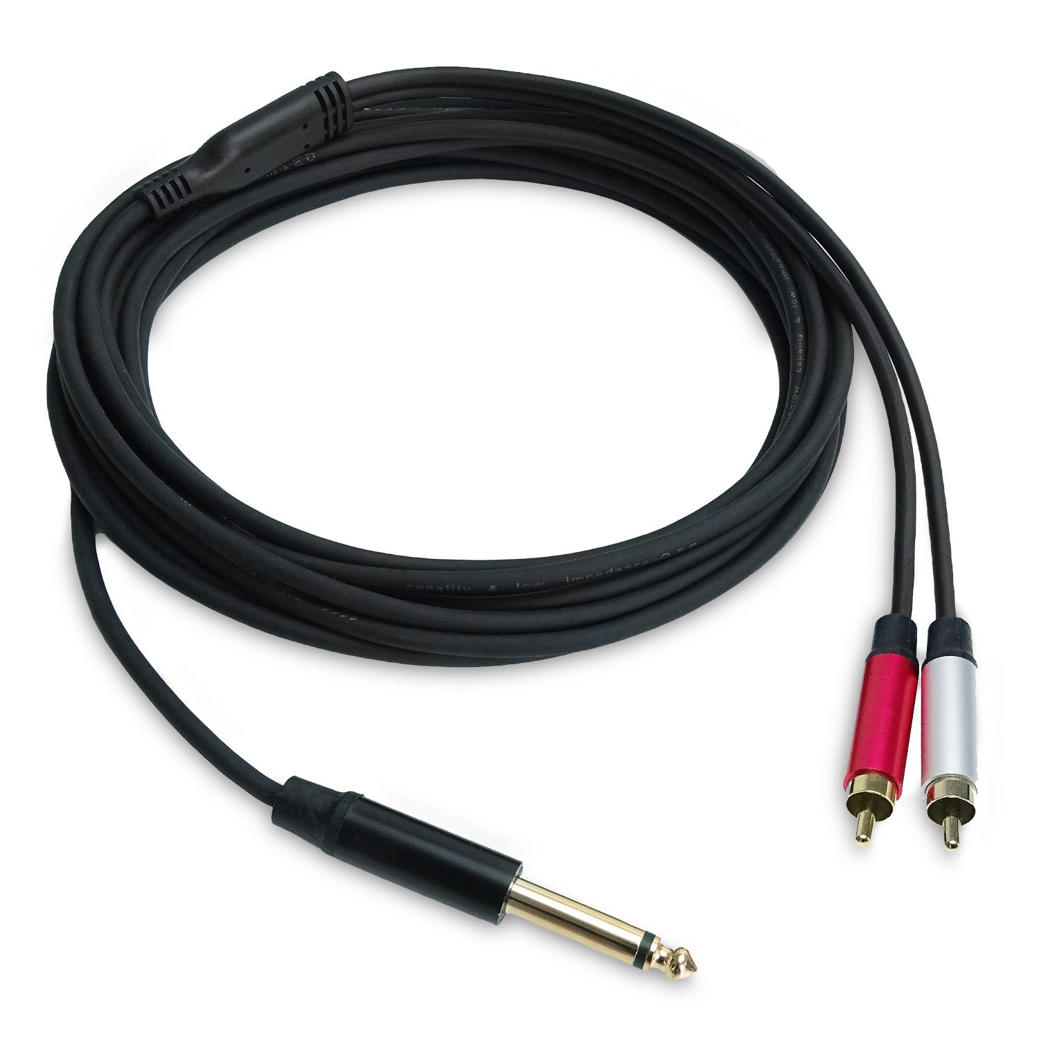 keepdrum Splitter-Kabel AC047M Audio-Adapter 6,35-mm-Klinke zu RCA-Cinch, 500 cm, Y-Kabel